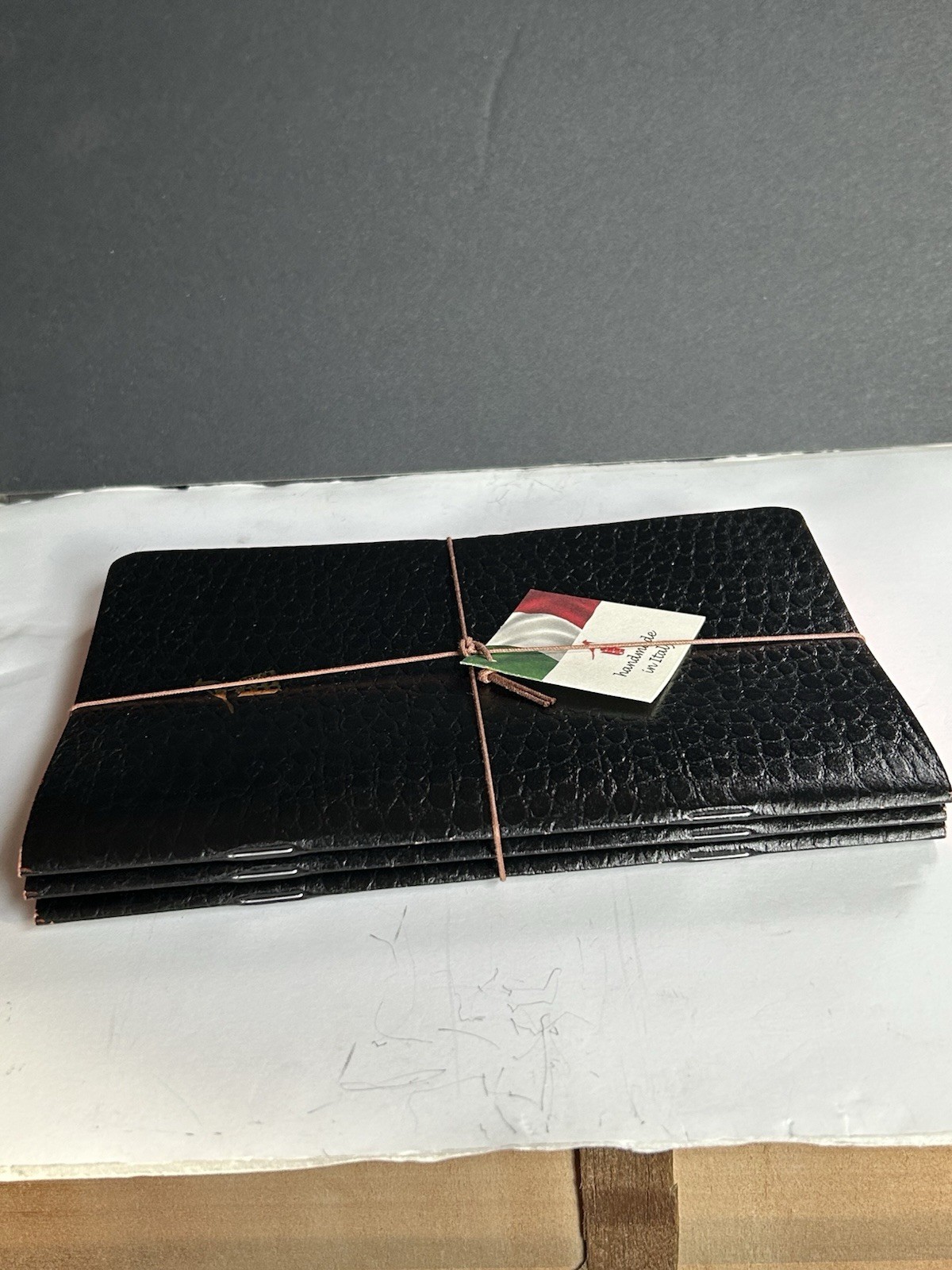 Journaling Bieffe Journal/Notebook Made in ITALY 3 Black Faux Leather Lined