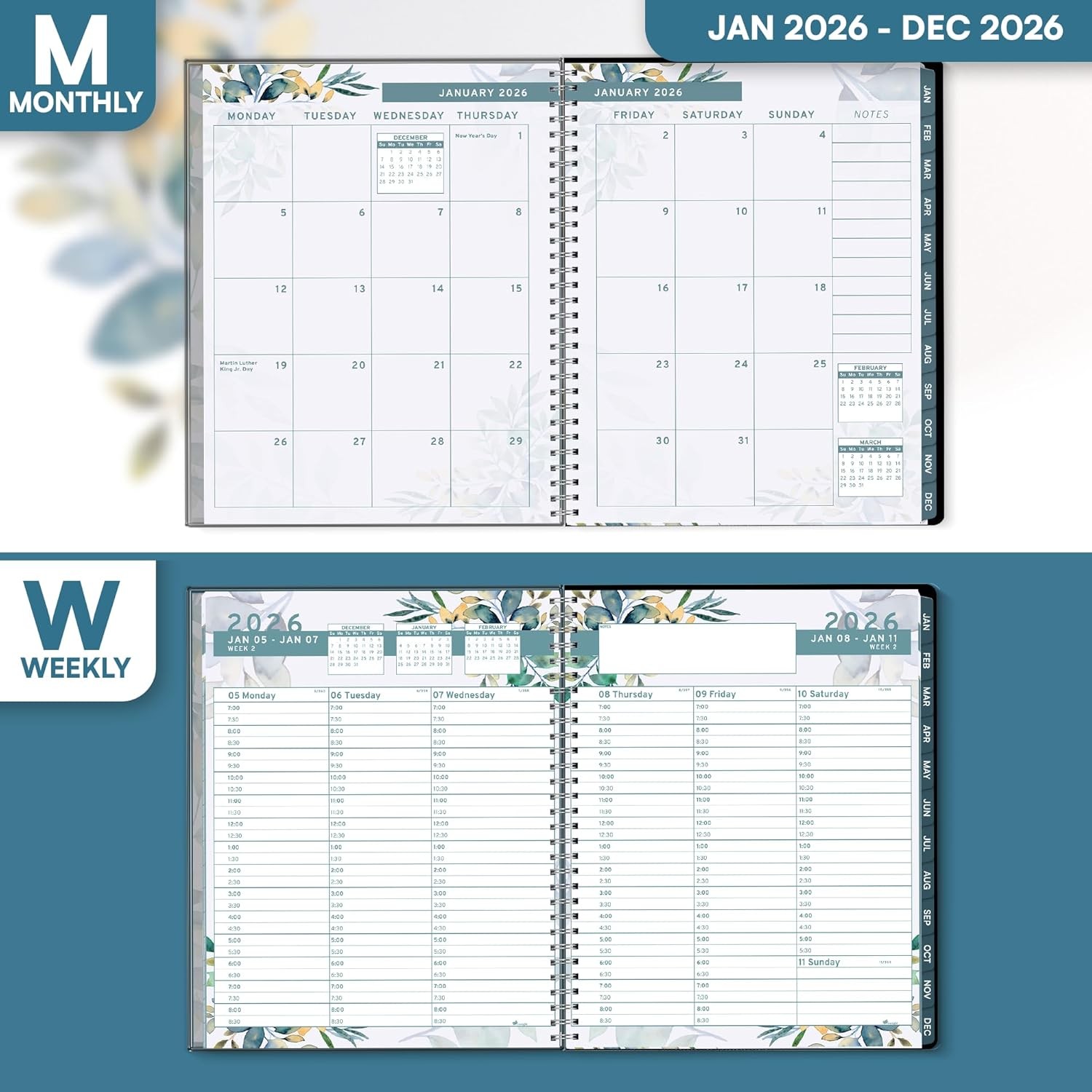 Ensight 2026 Appointment Book and Planner Ensight 6.5 x 8.5 inches Large Tabbed