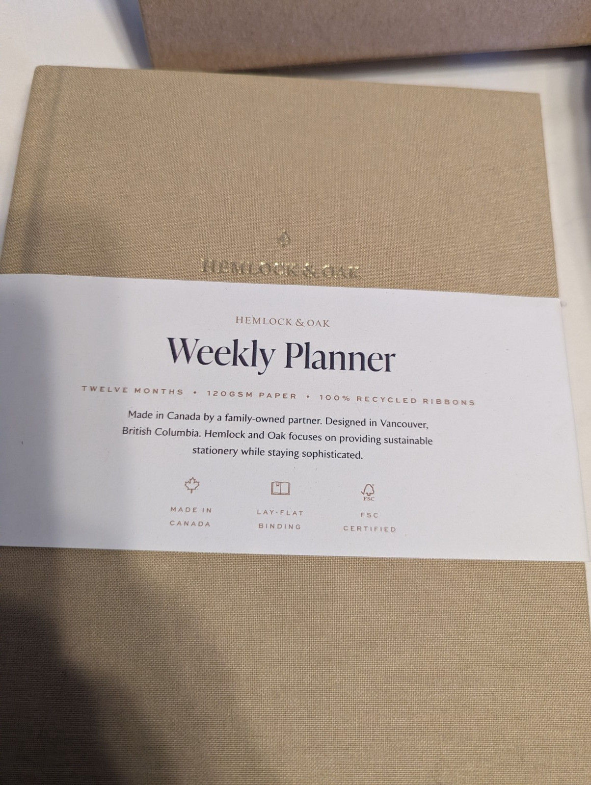 Hemlock & Oak weekly planner, new in box