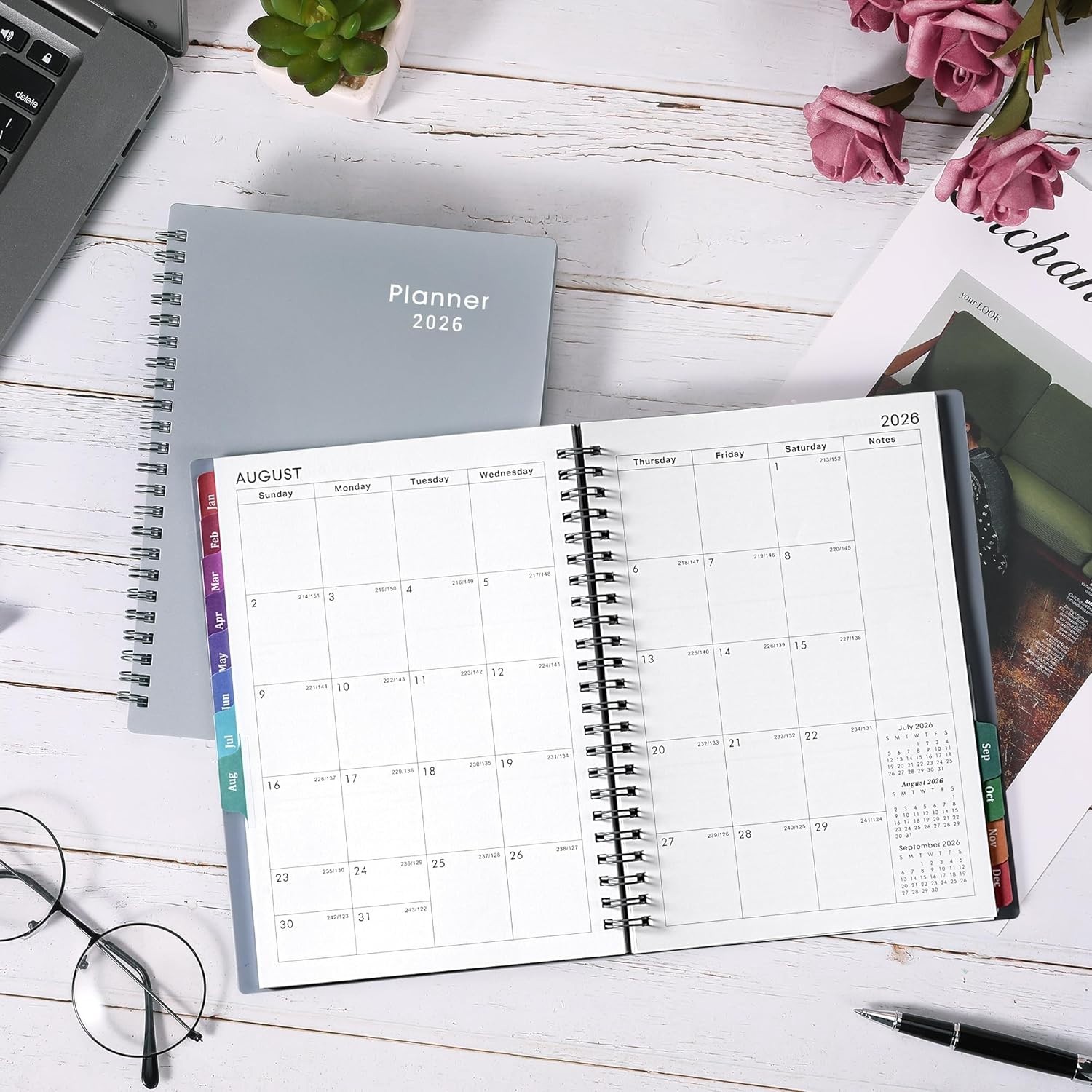 Adult 2026 Planner with Flexible Cover and Monthly Tabs