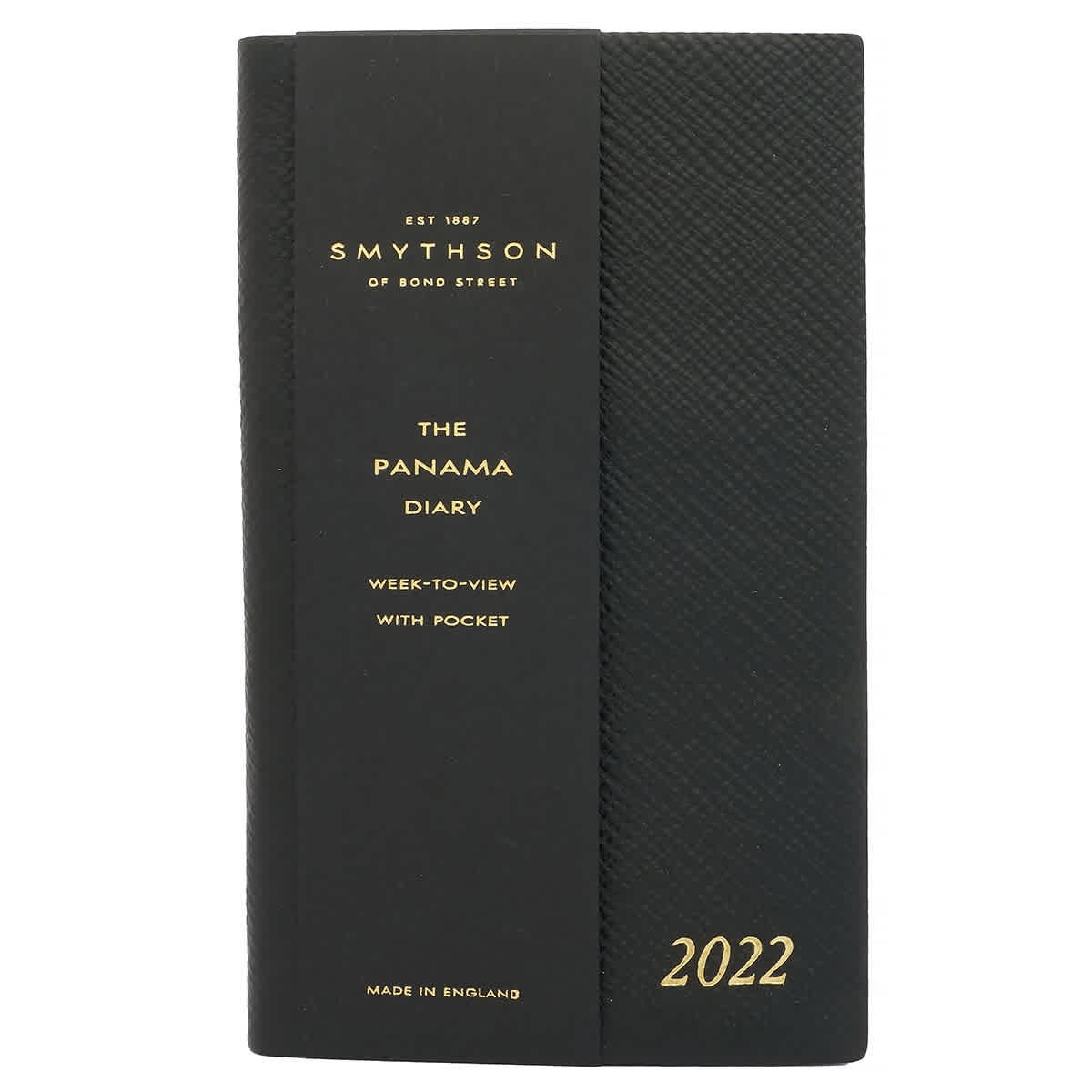 Smythson Unisex 2022 Panama Diary With Pocket In Black 1200160 BLACK