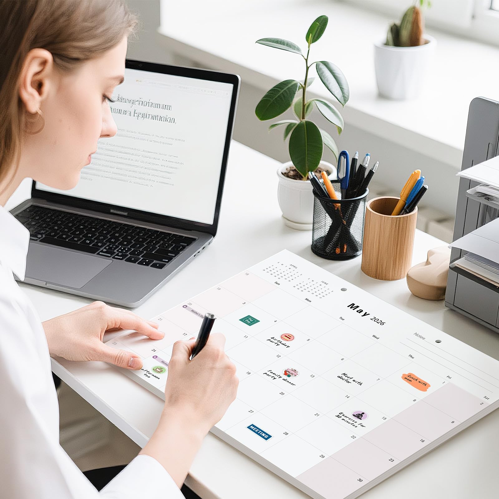 2026 Desk Calendar Large 17×12 Inch Monthly Planner Jan to Jun 2027