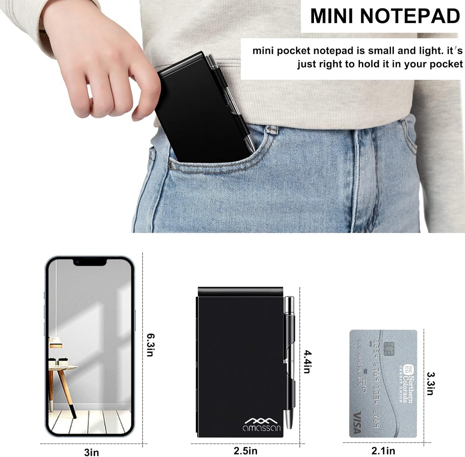 Stylish Mini Pocket Notepad with Metal Cover and Refillable Pen – 60 Sheets
