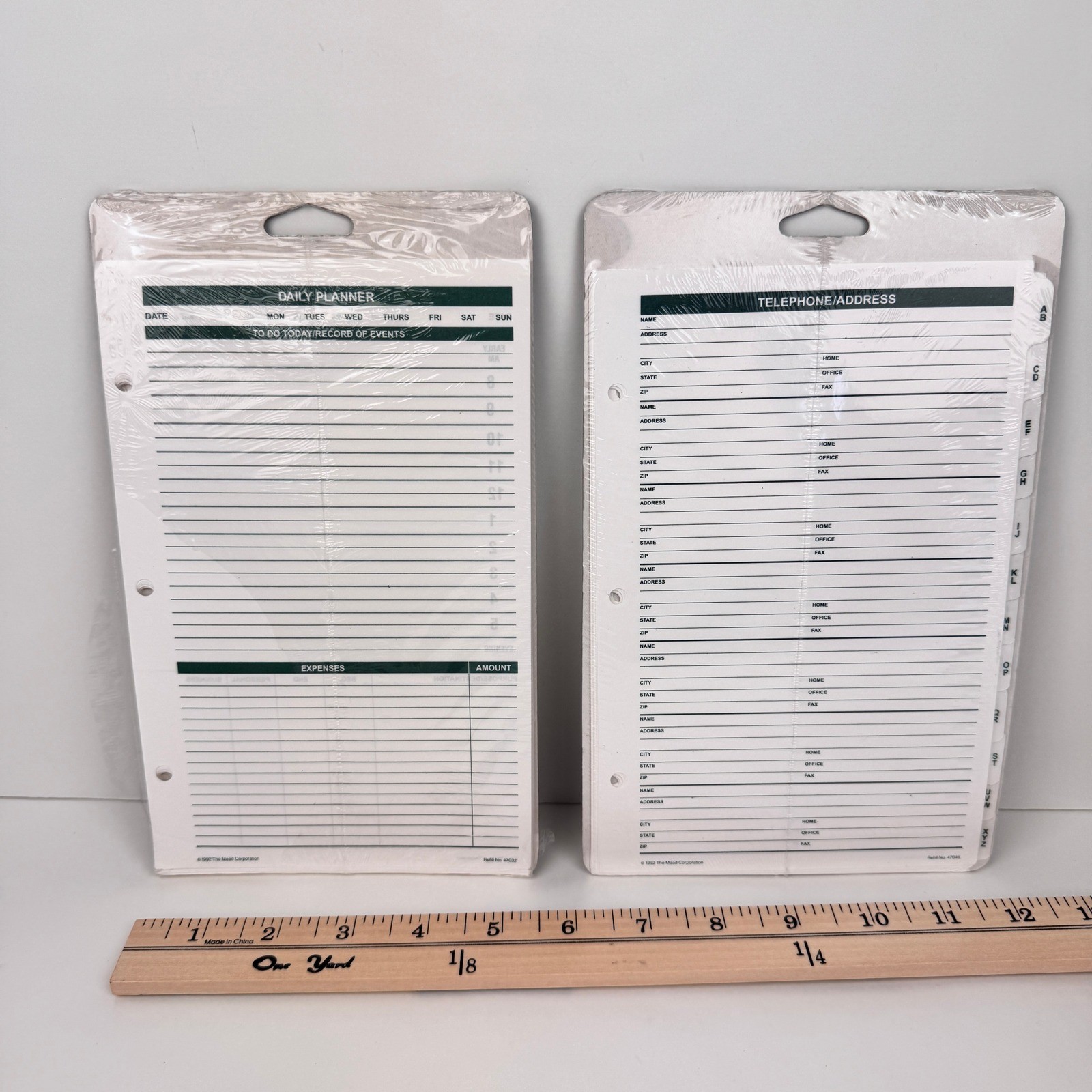 Vtg 92 Mead Cambridge Undated Daily Planner Telephone Address Refill Sheets READ