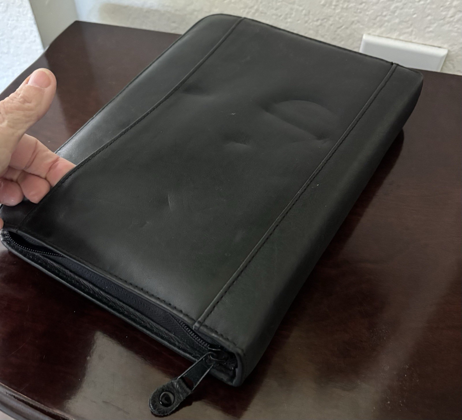 Vtg Winslow Business Planner Black 8×10 3 Ring 1997 Unused Inserts *BROKEN ZIP*
