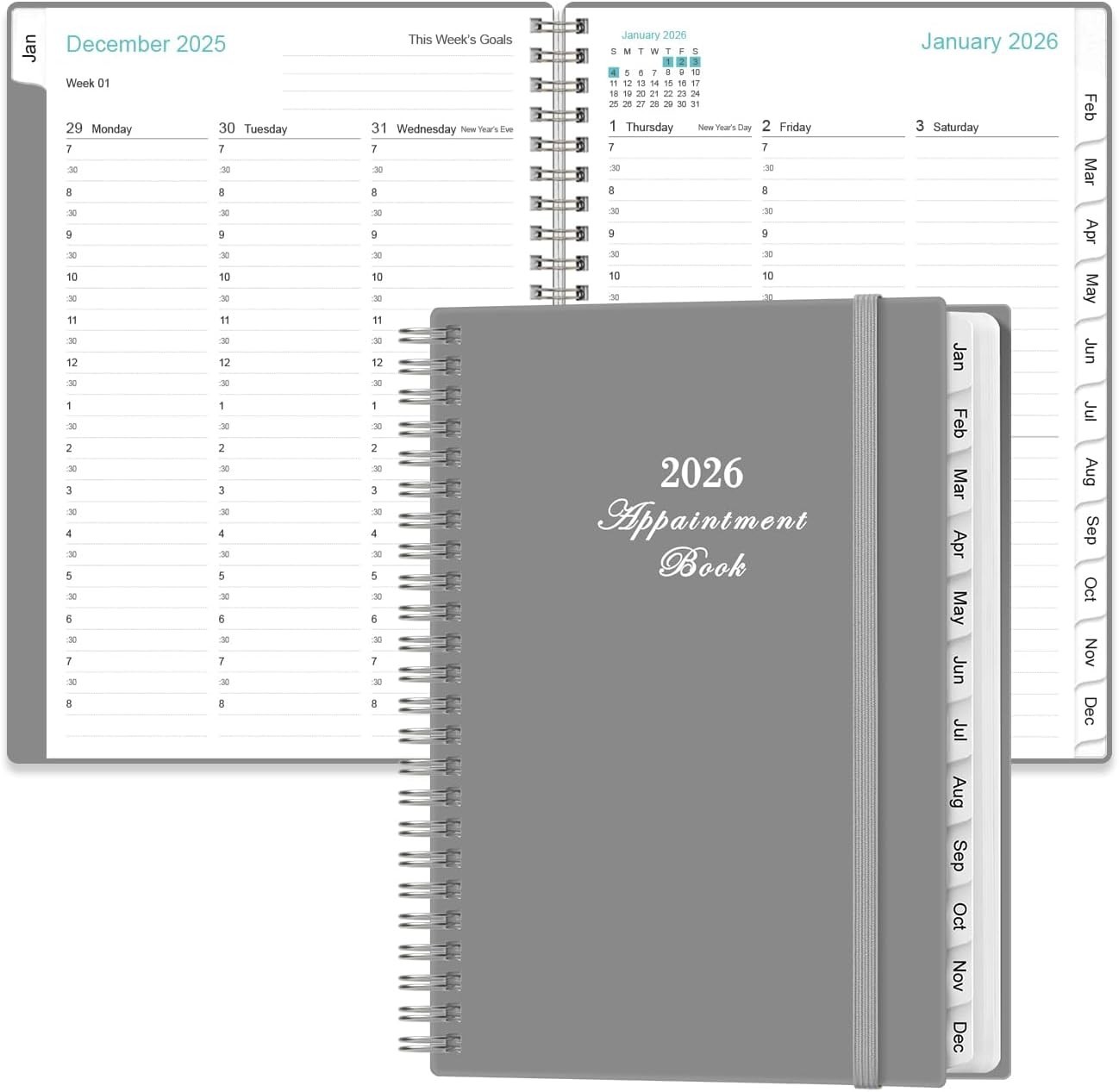 2026 Planner with Hourly Scheduling & Inner Pocket for Effortless Organization