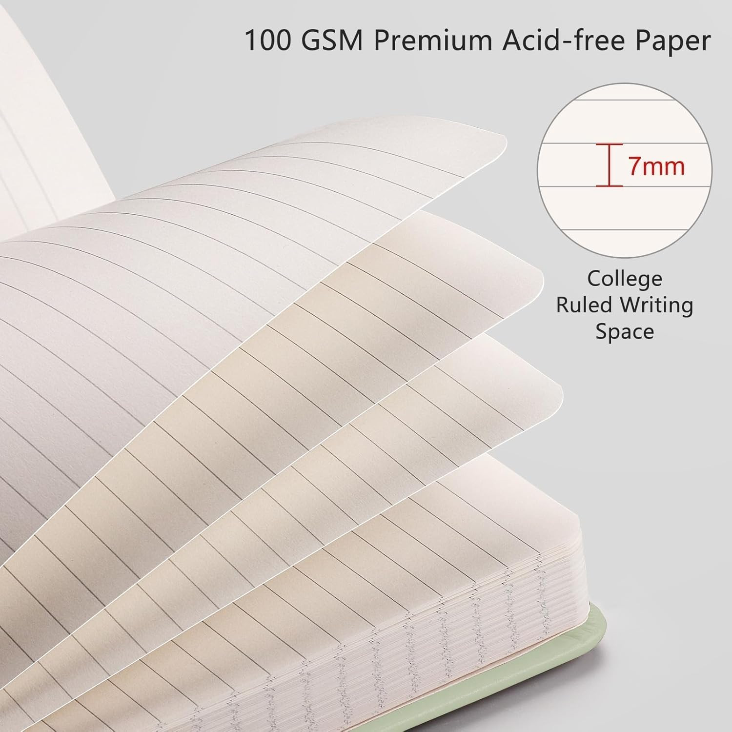 Lined Journal Notebook, 2-Pack, 192 Numbered Pages per Pack, A5 Medium Size (5.7