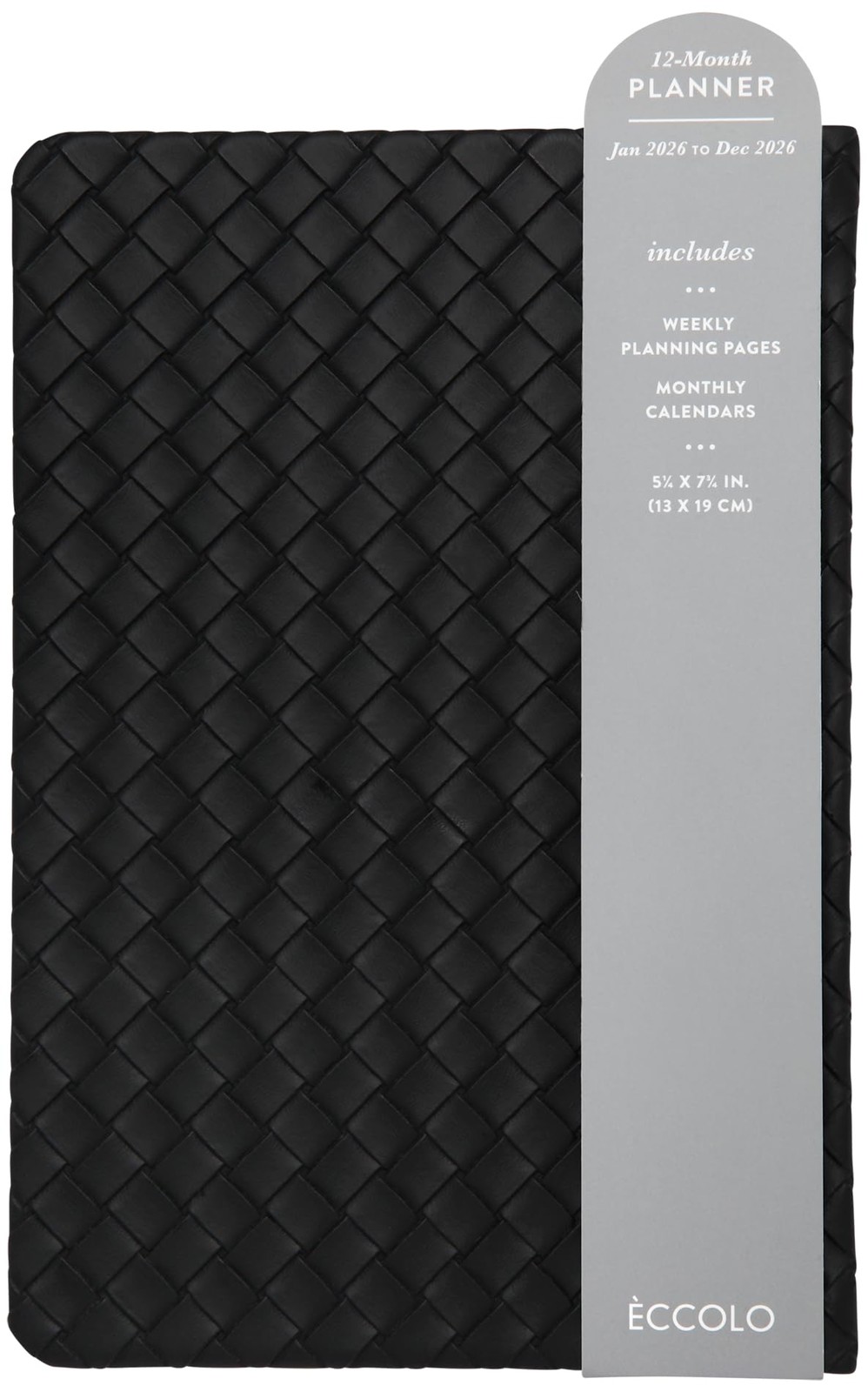 WORLD TRAVELER 2026 Planner – 6×8 Inch Weekly and Monthly 6X8, Black Woven