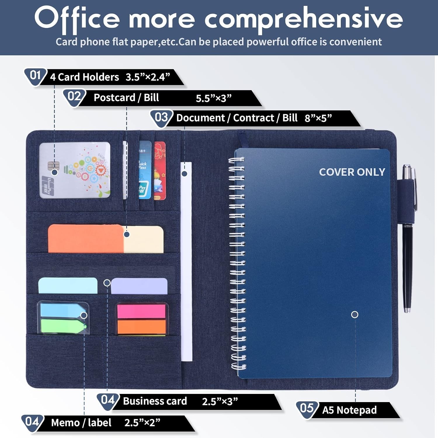 Folio Cover Compatible with Rocketbook, Portfolio Organizer, Waterproof Fabri…