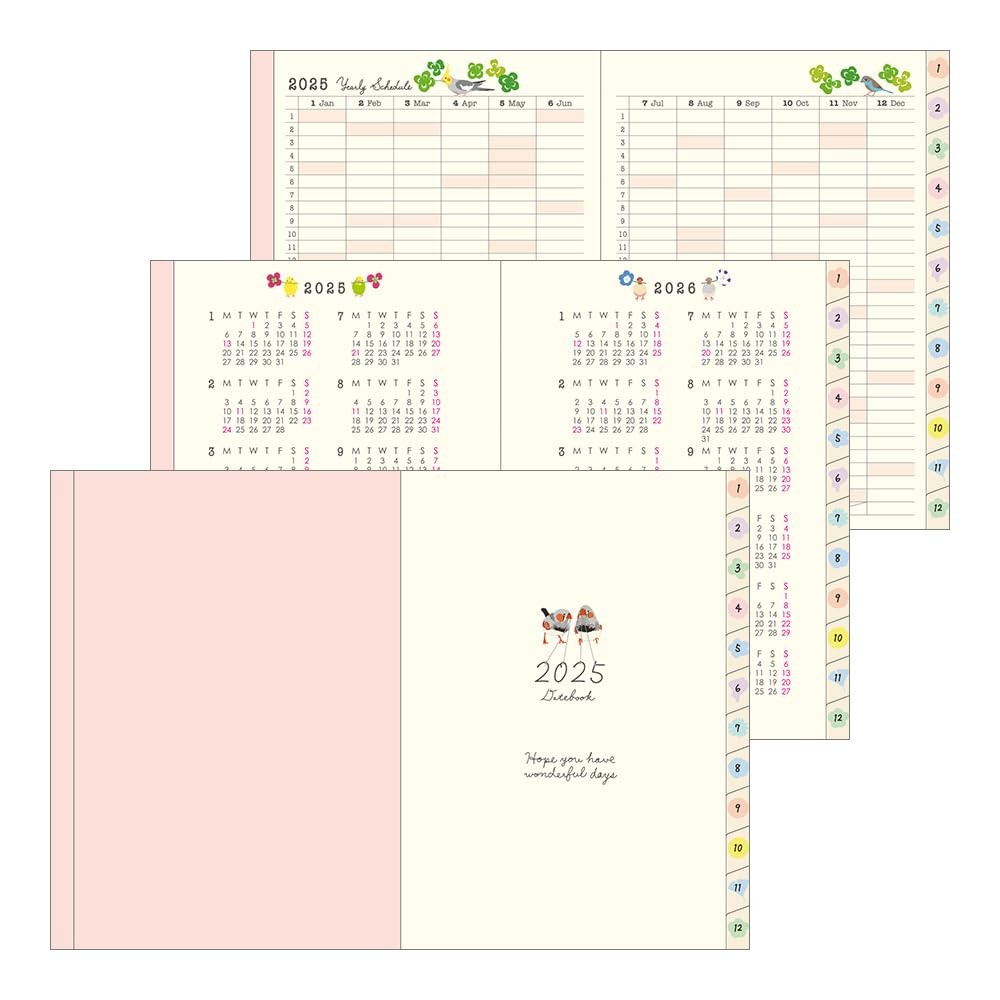 Pocket Diary Notebook 2025 A6 Weekly Tri Pattern 22305006