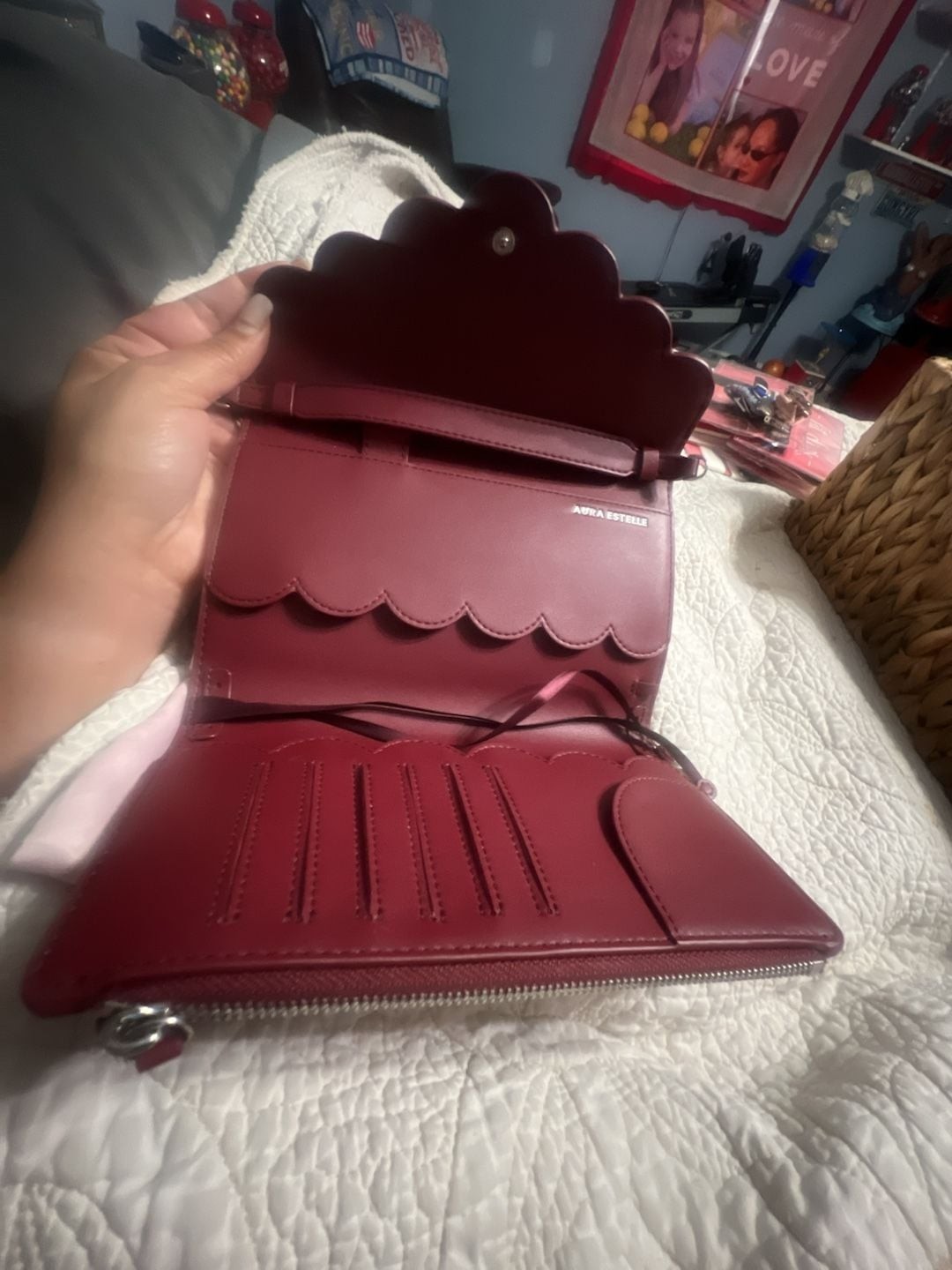 Aura Estelle Airy Scalloped Leather Passport Planner Cover