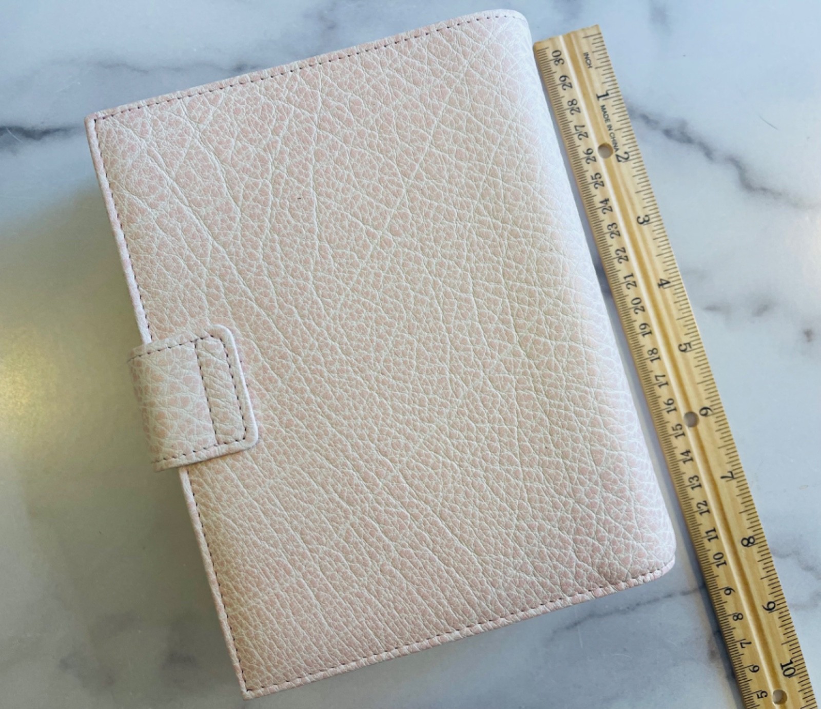Van Der Spek TM Standard 30mm ring Leather planner -RARE TM Rose-New in box (A6)