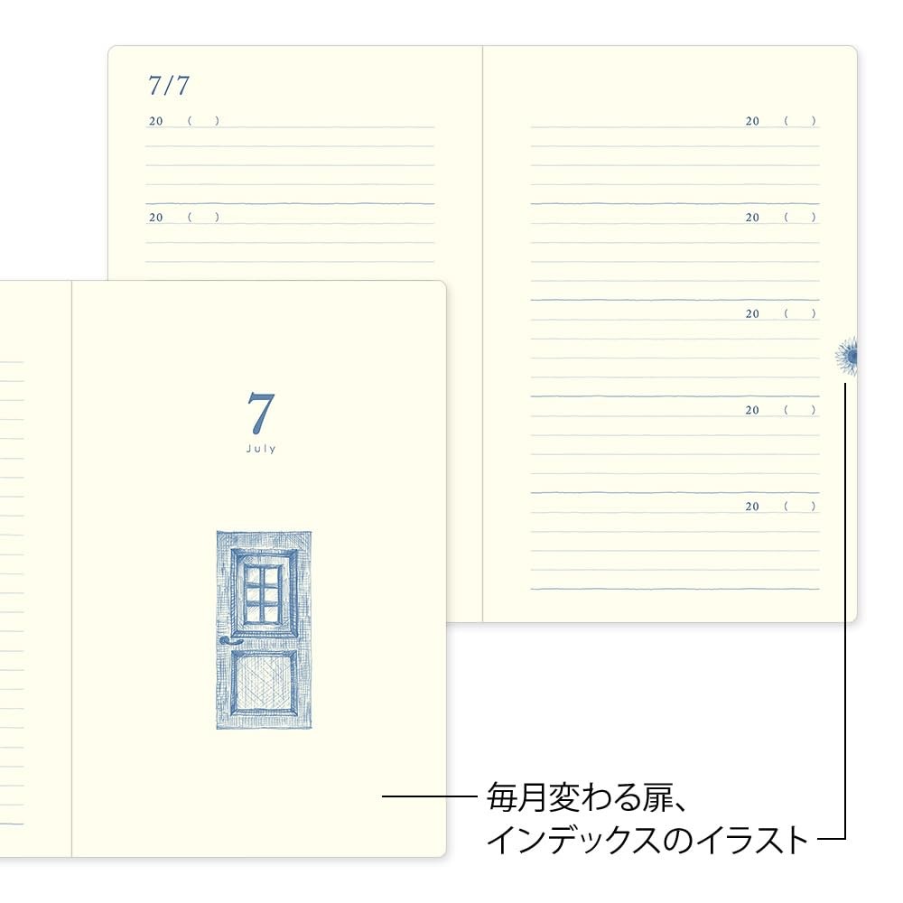 DESIGNPHIL 12397006 Diary 10 Years Consecutive Door Navy Blue Journal