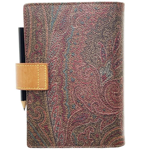 ■Authentic ETRO Notebook Cover Paisley Agenda PVC Leather Multicolor Brown ETRO