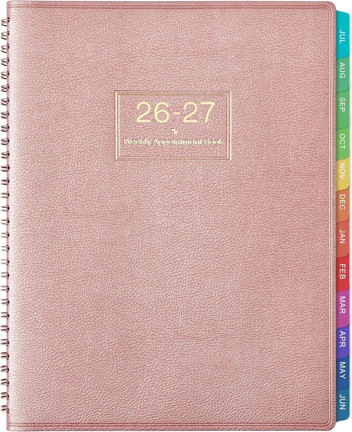2026-2027 Weekly Planner – 9×11 with Twin-Wire Binding & Leather Finish
