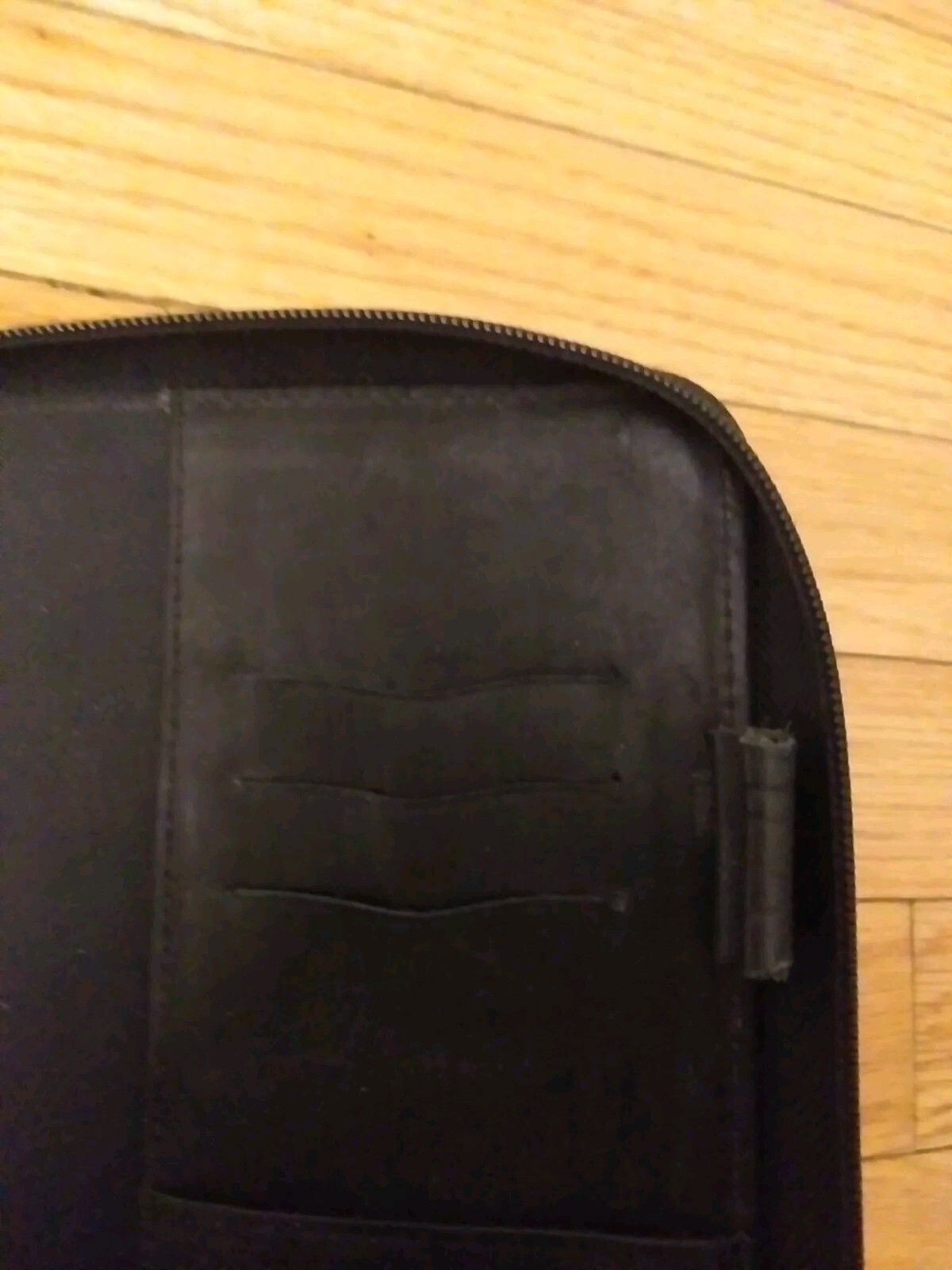 Franklin Covey Vintage 1996 Black Genuine Leather Space Maker Full Zip Binder