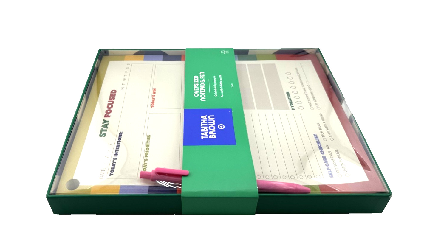 Tabitha Brown for Target Oversized Notepad & Pen, 8.5”x11” Lined Paper Journal