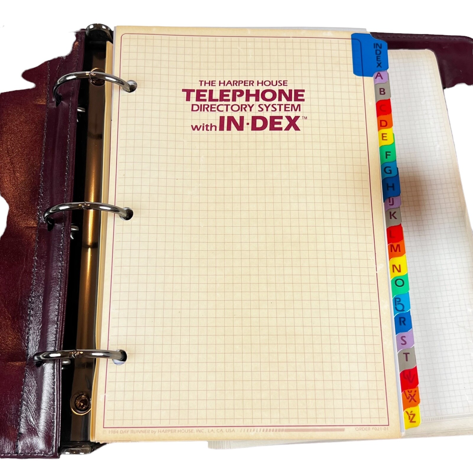 Con Conti Leather 3 Ring Calendar Organizer Binder Zip Pouch Harper House System