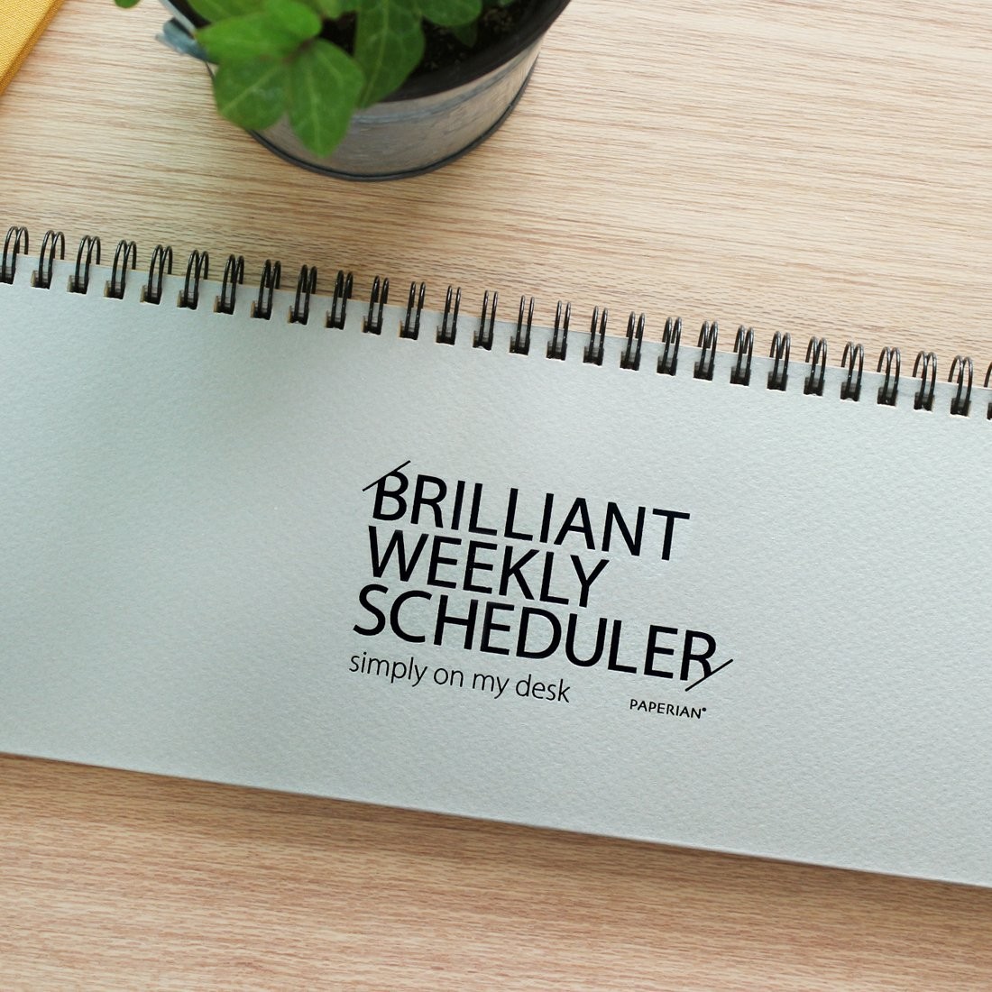 PAPERIAN Brilliant Weekly Scheduler – Wirebound Undated Planner Gray