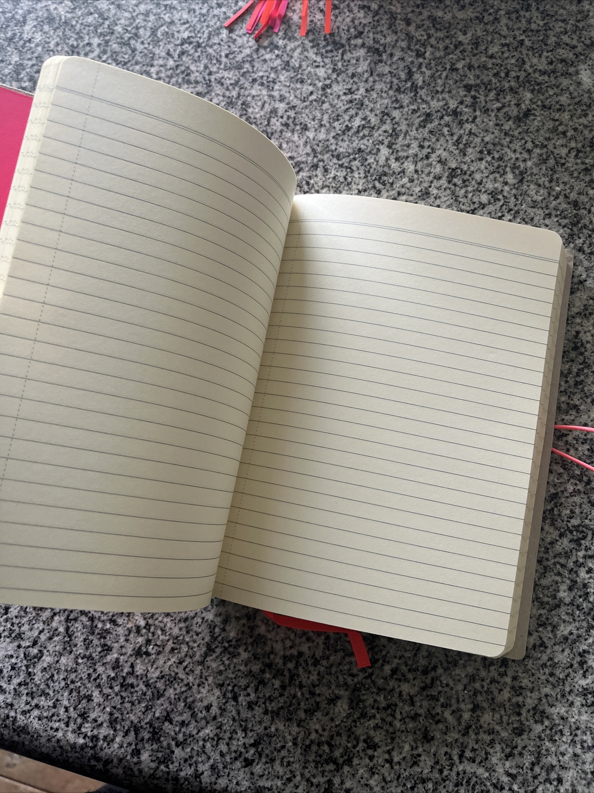Notebook diary journal coral orange elastic closure hema lined