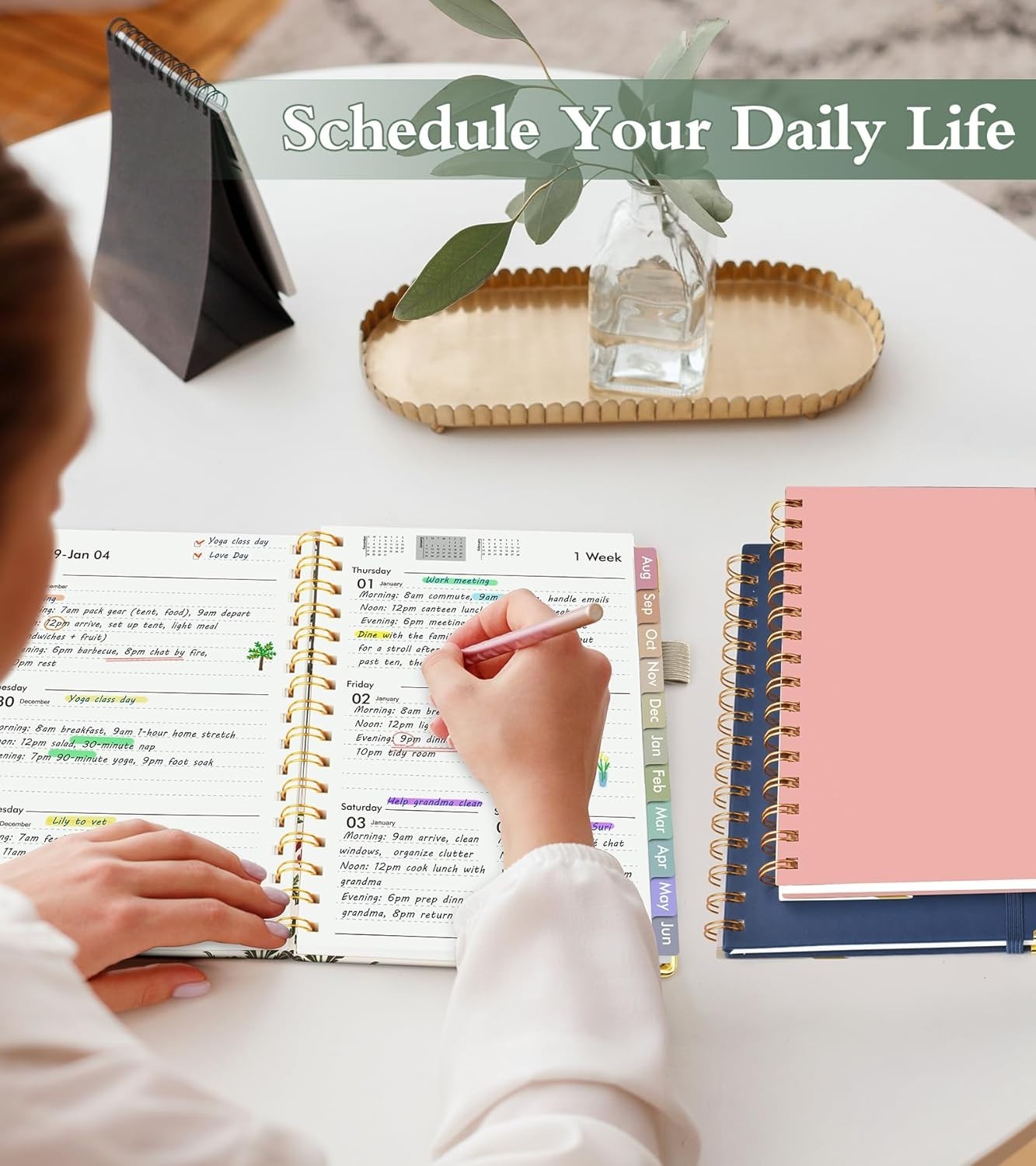 2026-2027 Leather Academic Planner – A5 Weekly & Monthly Organizer for Students