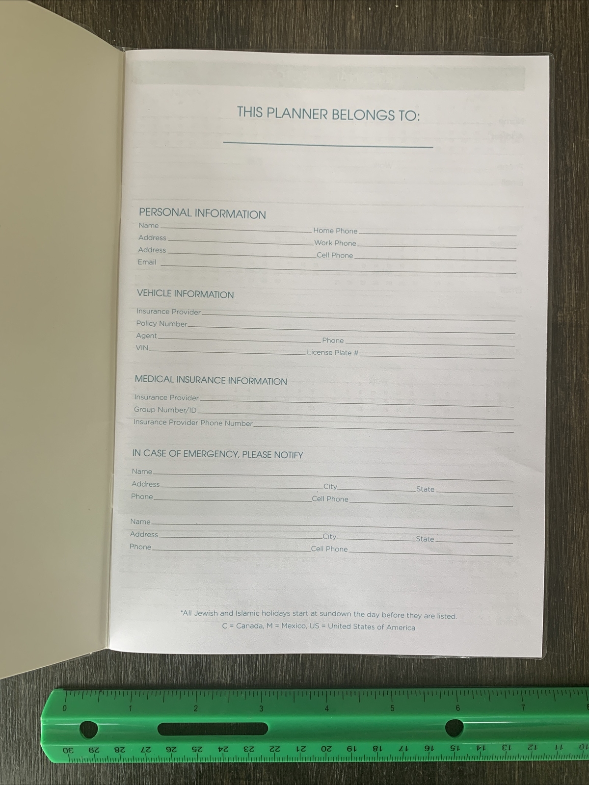 NEW 2021 Monthly Planner Jan – Dec Planner Directory Ocean Blue Colors 32 Pages