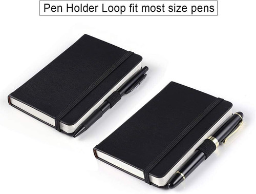 Vanpad (2 Pack) Pocket Notebook Small Hardcover Note Book 3″ x small, Black