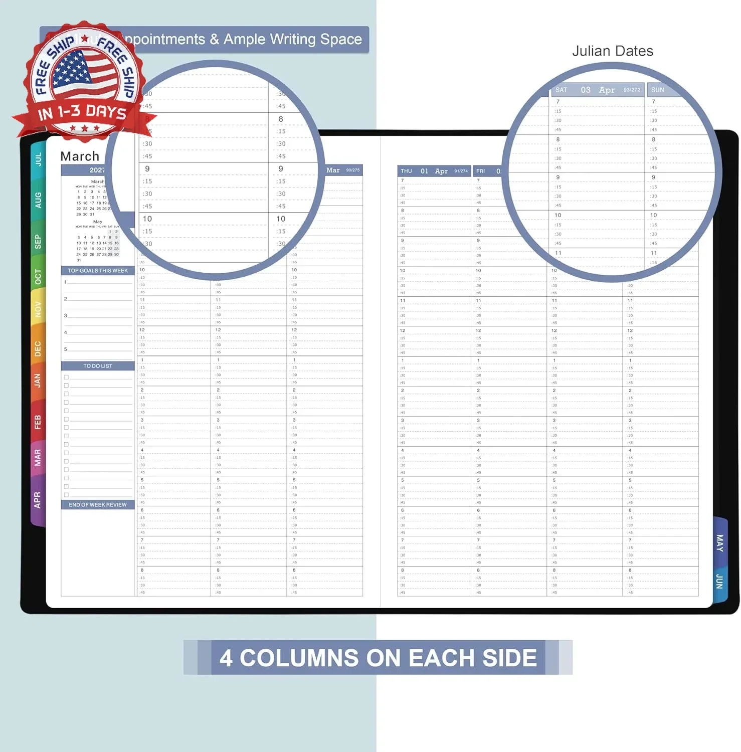 Appointment Book & Planner 2026-2027 – Daily Hourly Planner 2026-2027, 8.5″ x 11