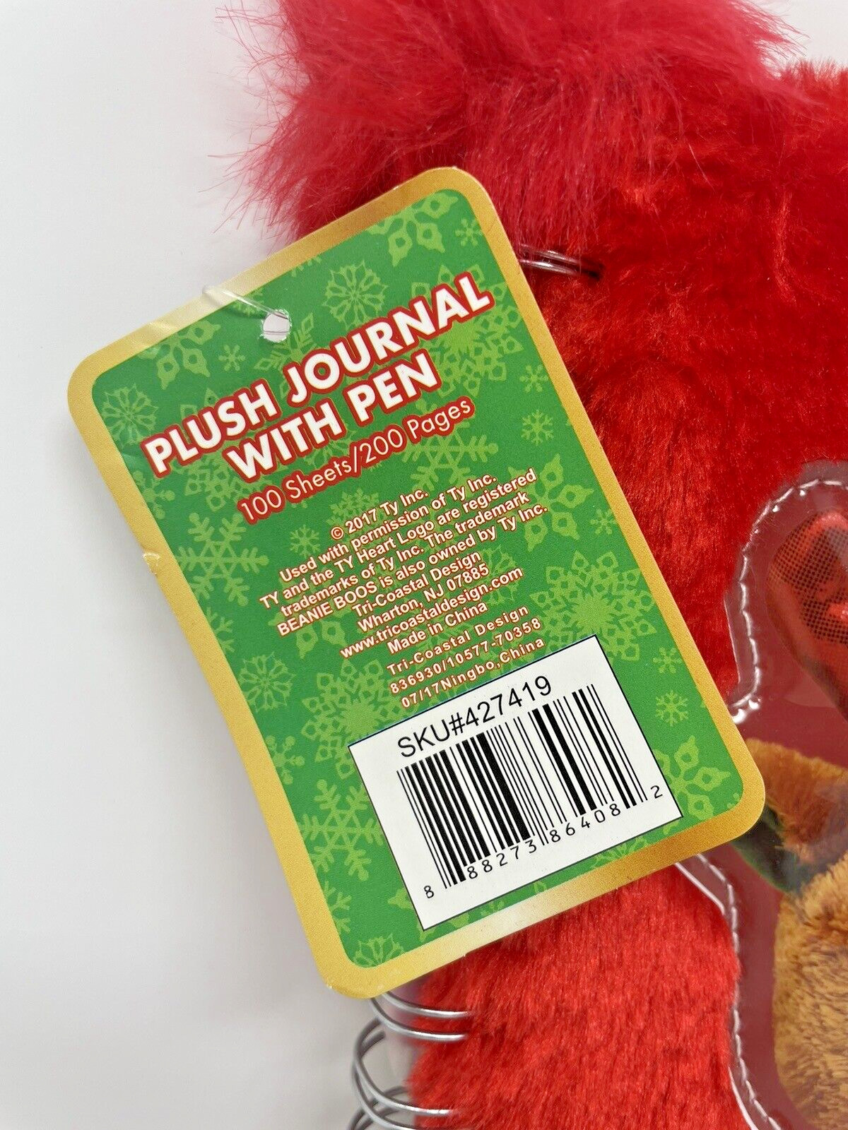 TY Beanie Boos “Alpine” Plush Journal with Pen 100 Sheets/200 Pages- 2017