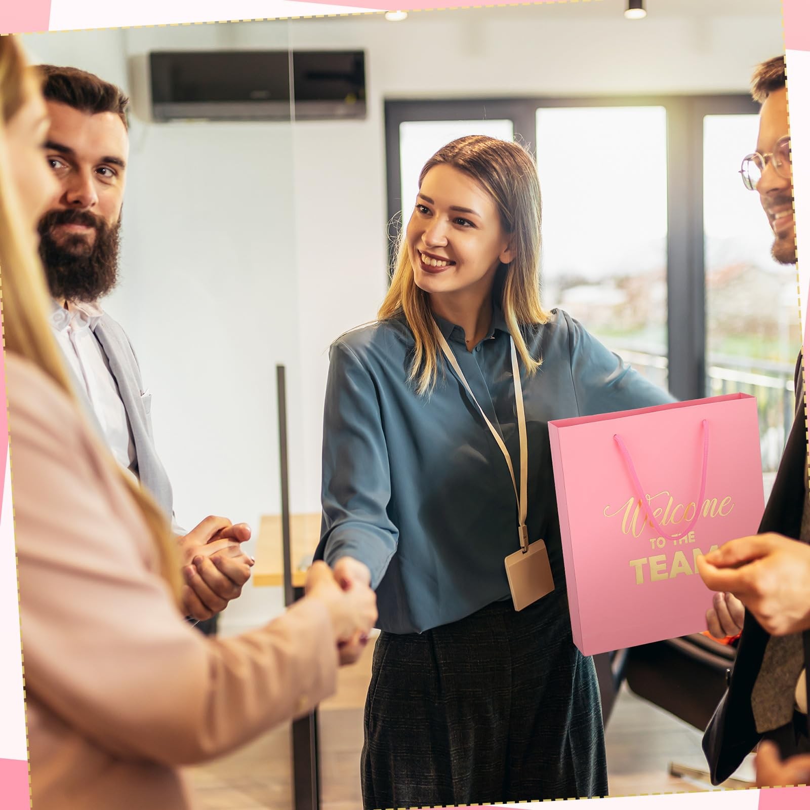 Sayglossy New Employee Welcome to The Team Gift 1 Count (Pack of 1), Pink