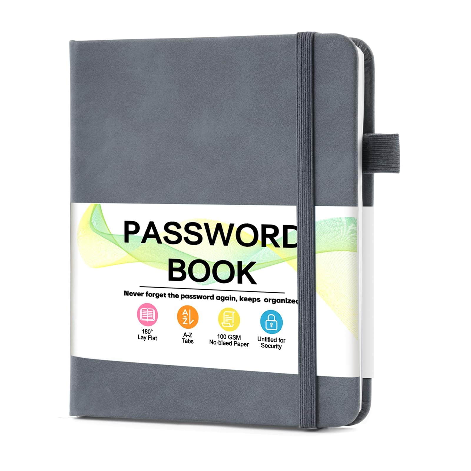 Password Log Book Alphabetical Tabs Website Login Details Notebook Grey 4×6