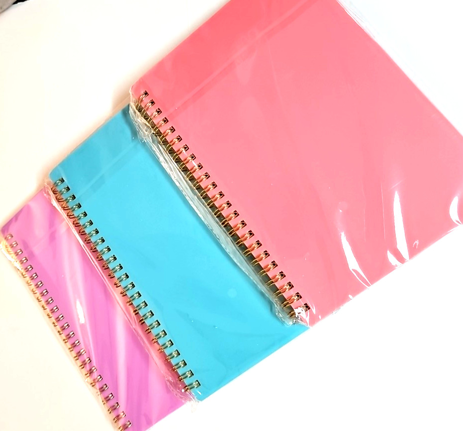 Lined Notebook PVC Cover 160 Lined Pages 3 Colors 5.5″ x 8.25″ NEW