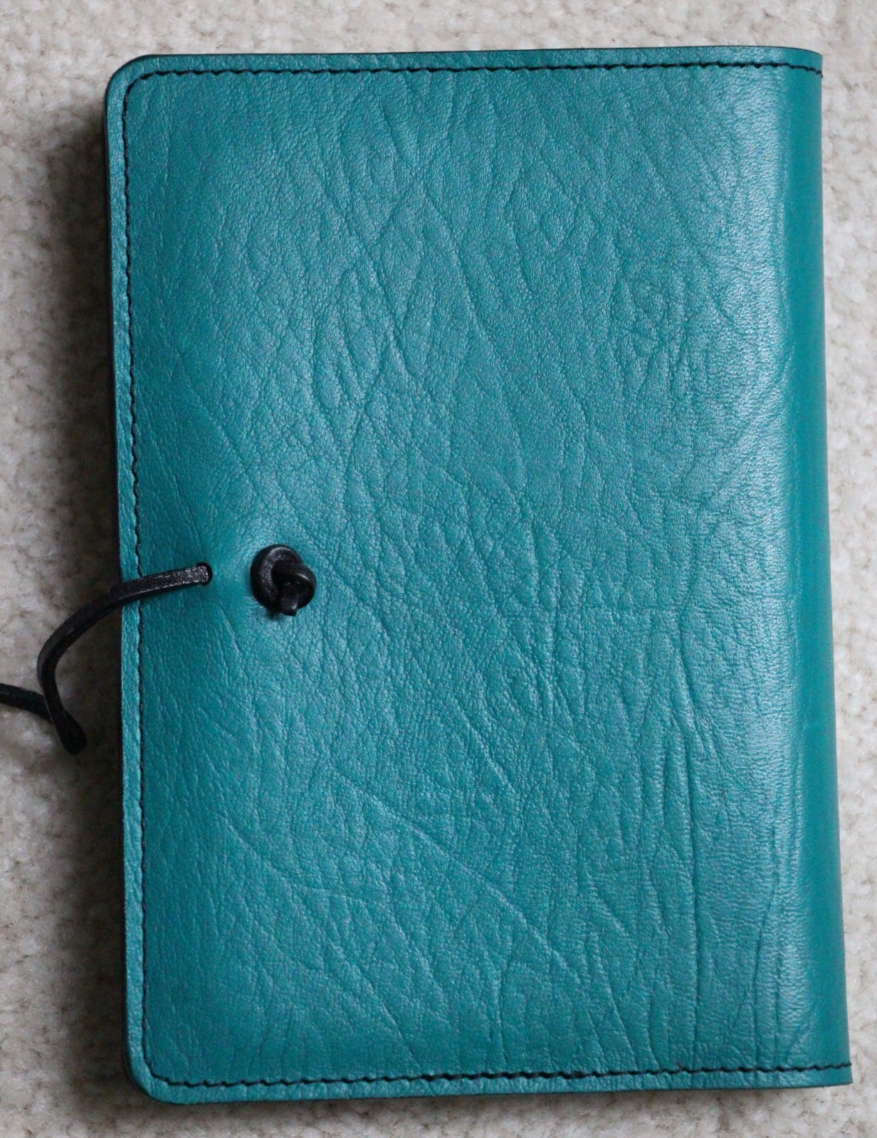 Oberon Design Leather Small Journal Cover DRAGON-COCKATRICE in TEAL