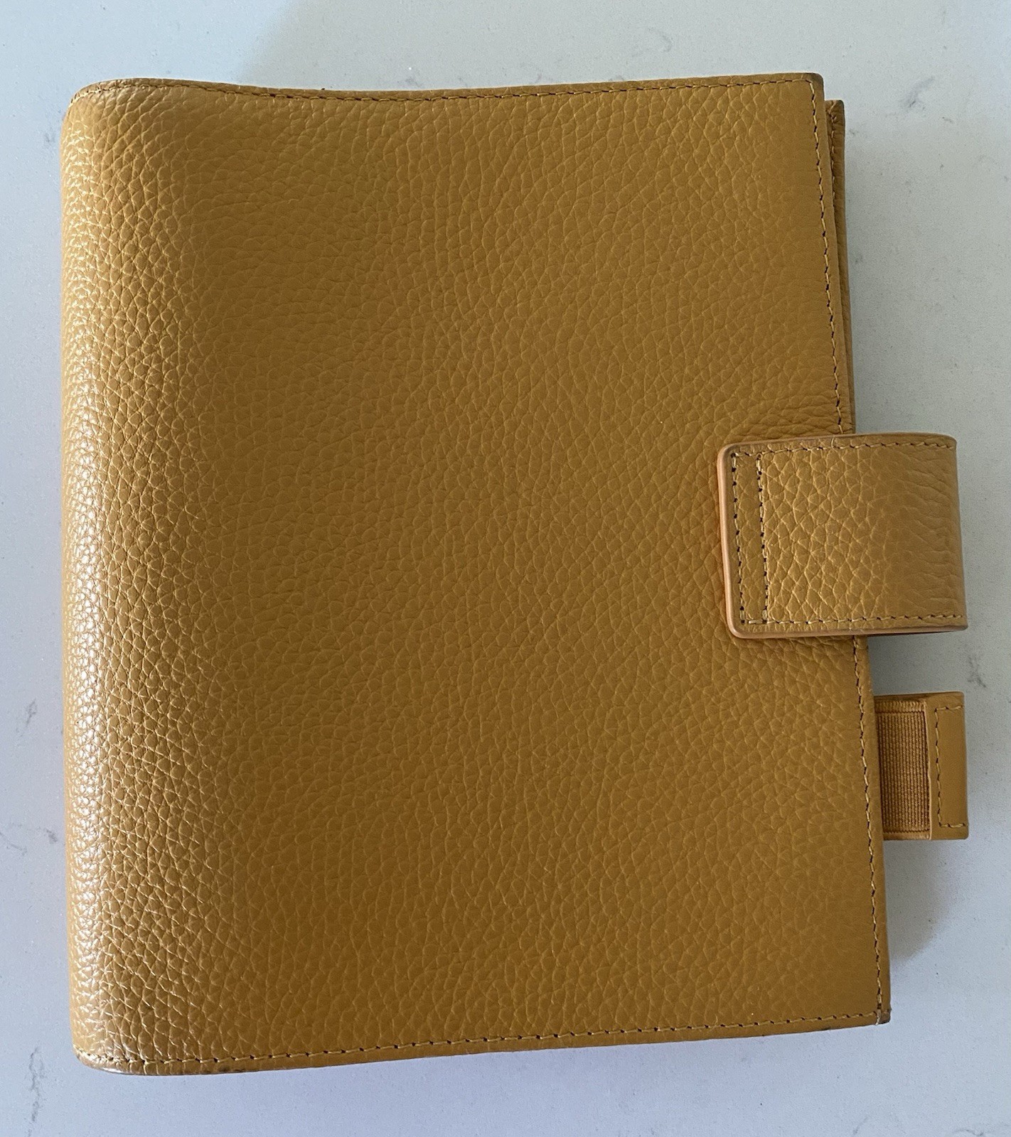 Moterm Pocket Size 6-Ring Leather Planner Mustard Yellow Pebbled Leather