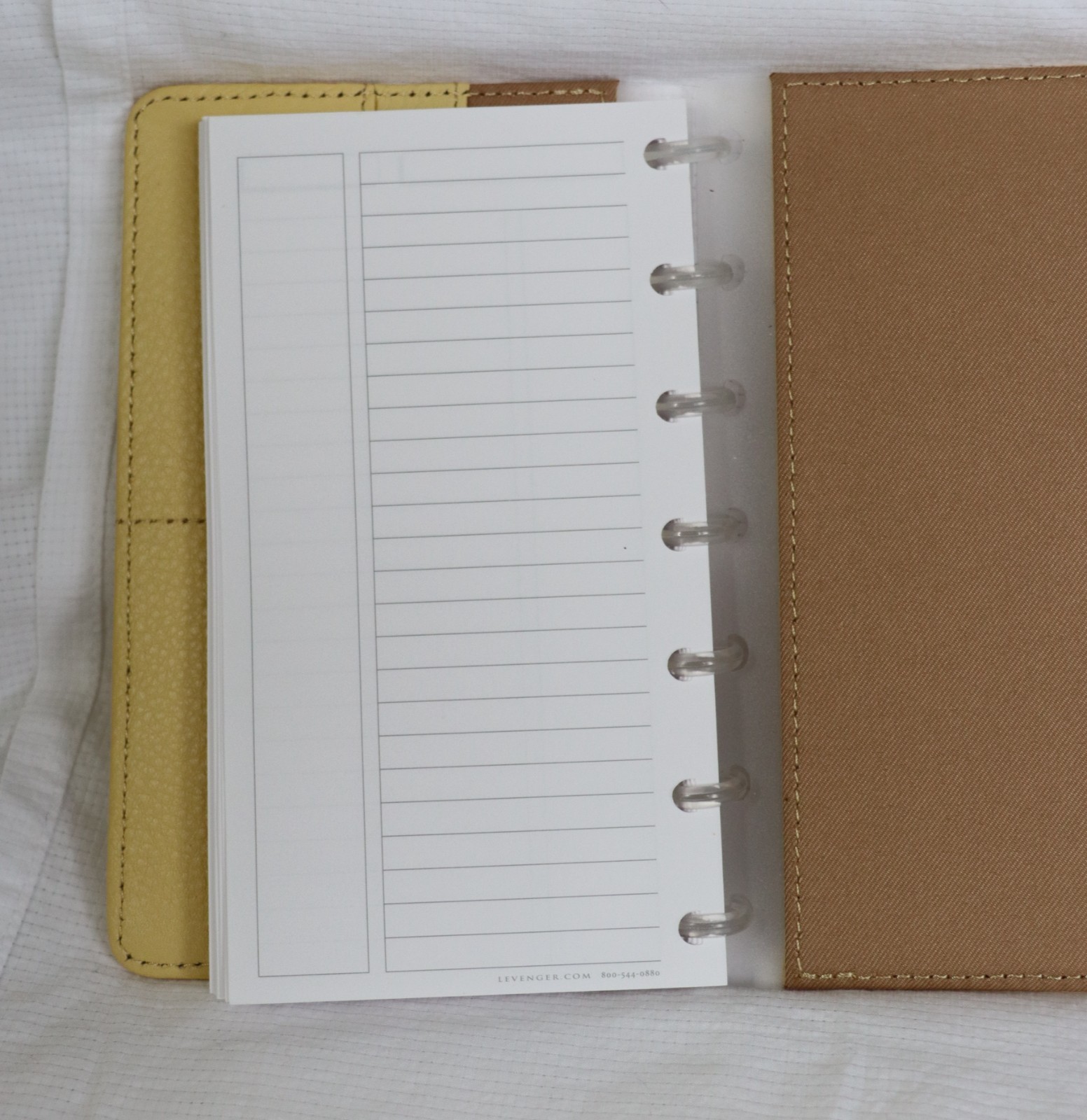 Levenger Circa Notebook Leather Pale Yellow Compact Size+ Paper Dust Jacket NEW