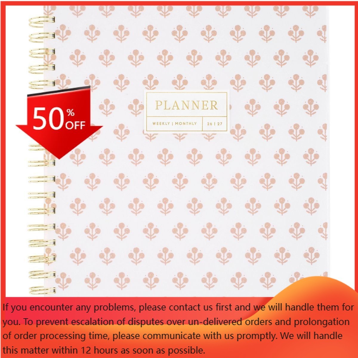 Sugar Paper Essentials 8.5″x11″ Large Wirebound Frosted Poly 2026-2027 Planner