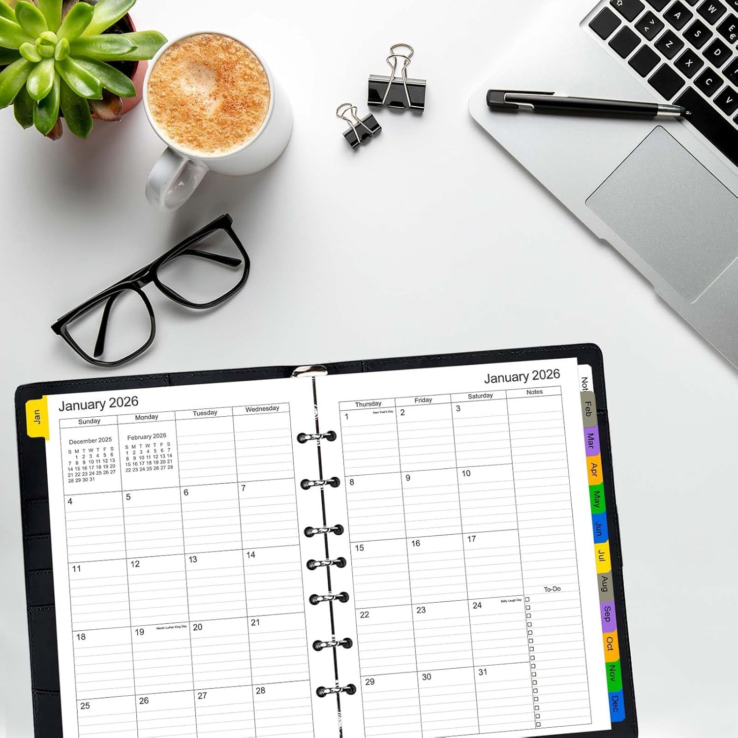 Tiankool 2026 Planner Refill for A5 7-Ring Binder,Weekly & Monthly Planner Inser