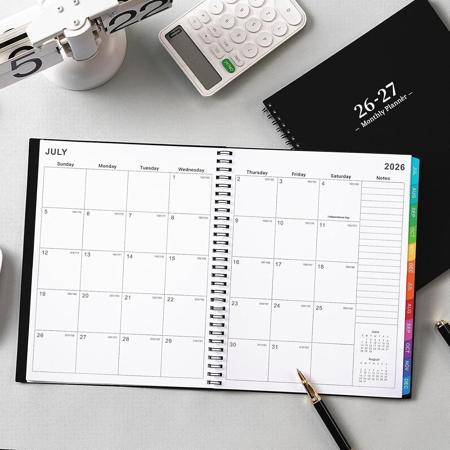 2026-2027 Monthly Planner Academic Calendar Jul 2026 Dec 2027 Tabbed Notebook