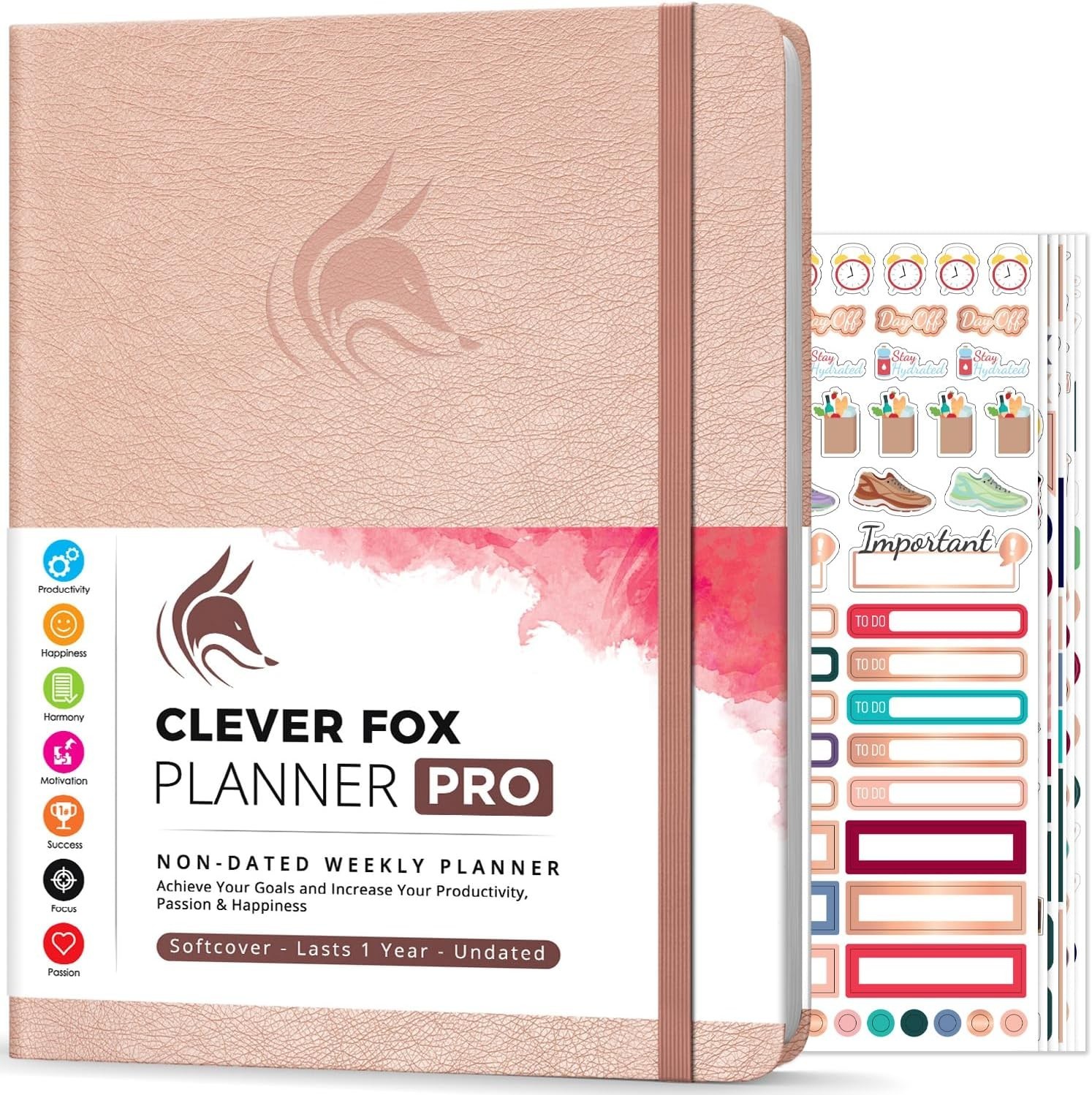 Undated Weekly & Monthly Planner – 8.5×11″ – Rose Gold