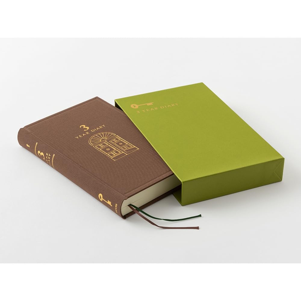 Designphil Diary 12395006 3 Year Consecutive Door Brown Journal Planner