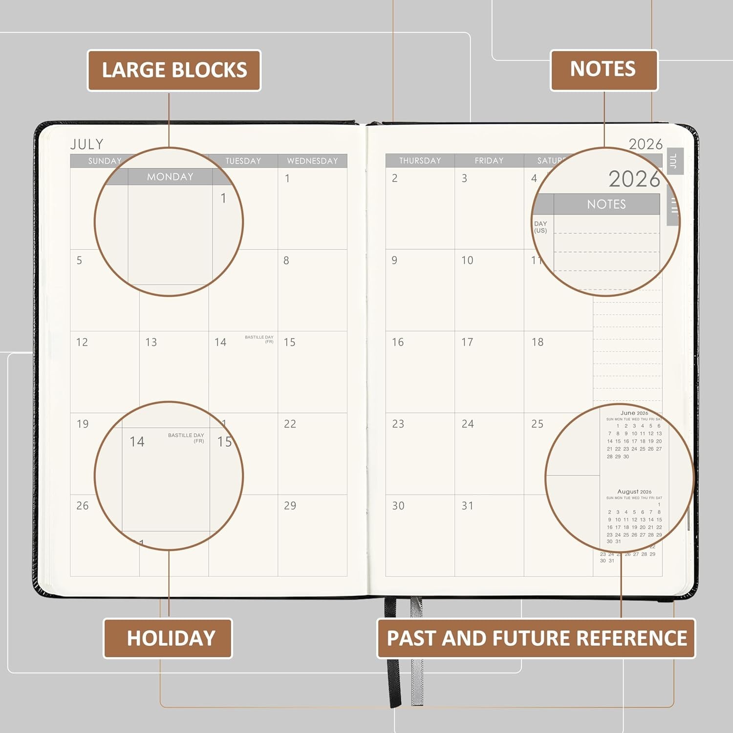 Functional 2026-2027 Planner – Faux Leather