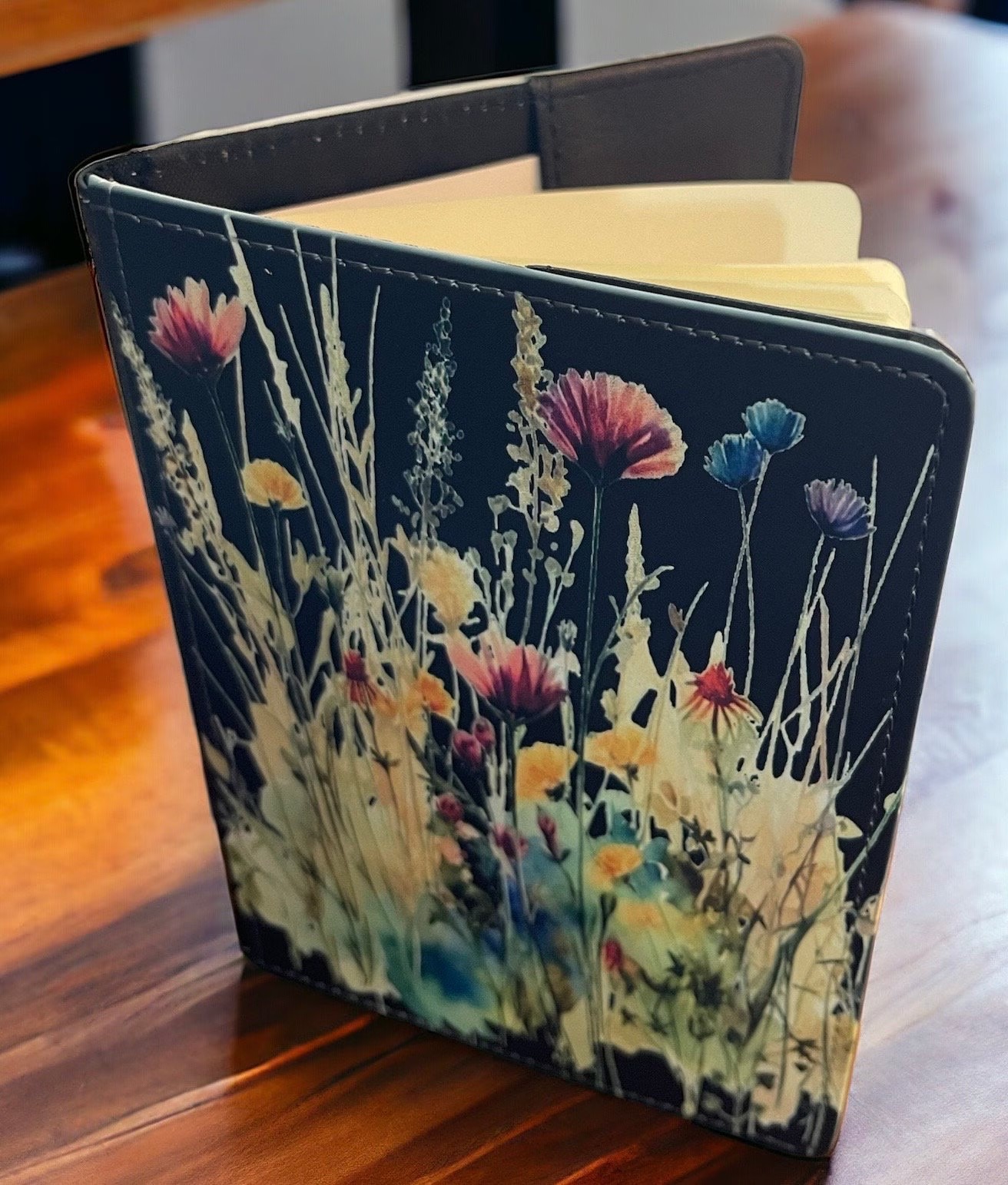 Wildflowers faux leather journal cover