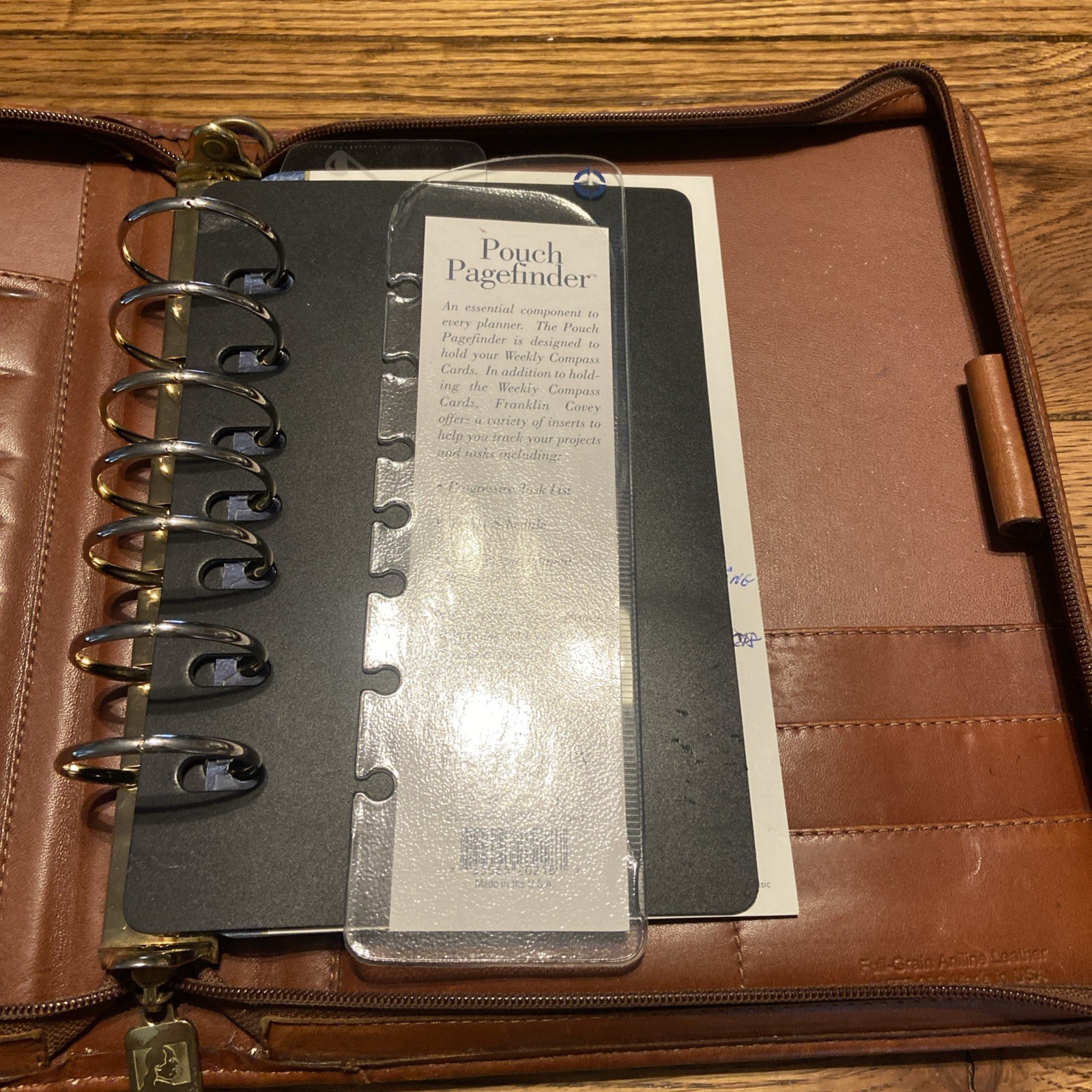 Vintage Franklin Quest Full Grain Aniline Leather Zip Planner Organizer Binder