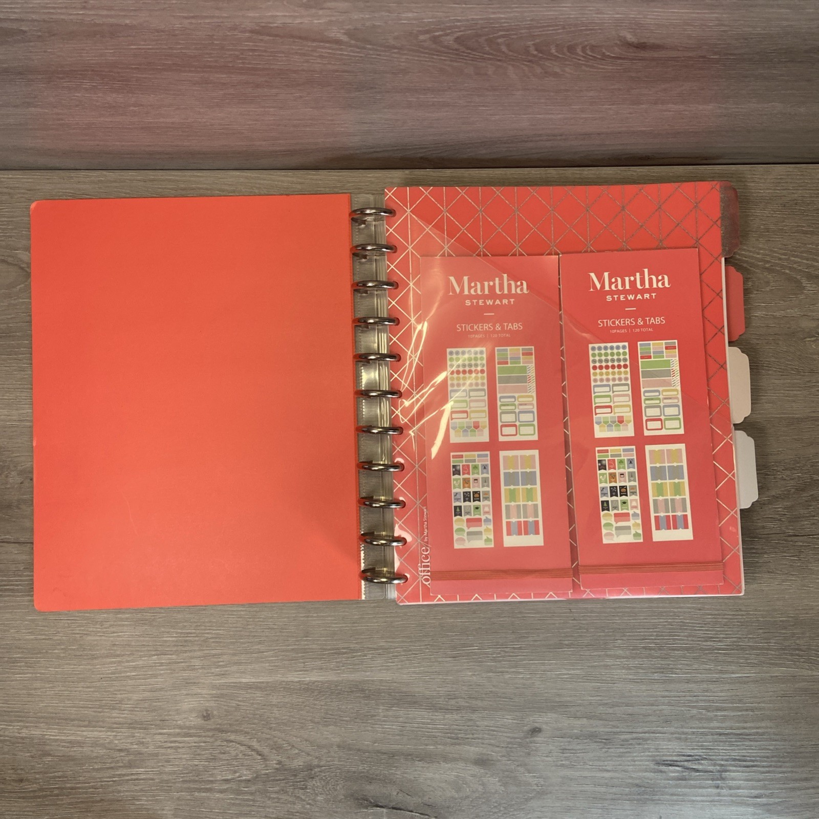 Office by Martha Stewart Notebook Planner Large Orange Discbound Arc + Inserts