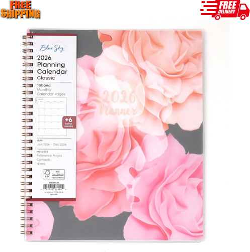 Blue Sky 2026 Monthly Planner Calendar, January 2026 – December 2026, 8″ x 10″,