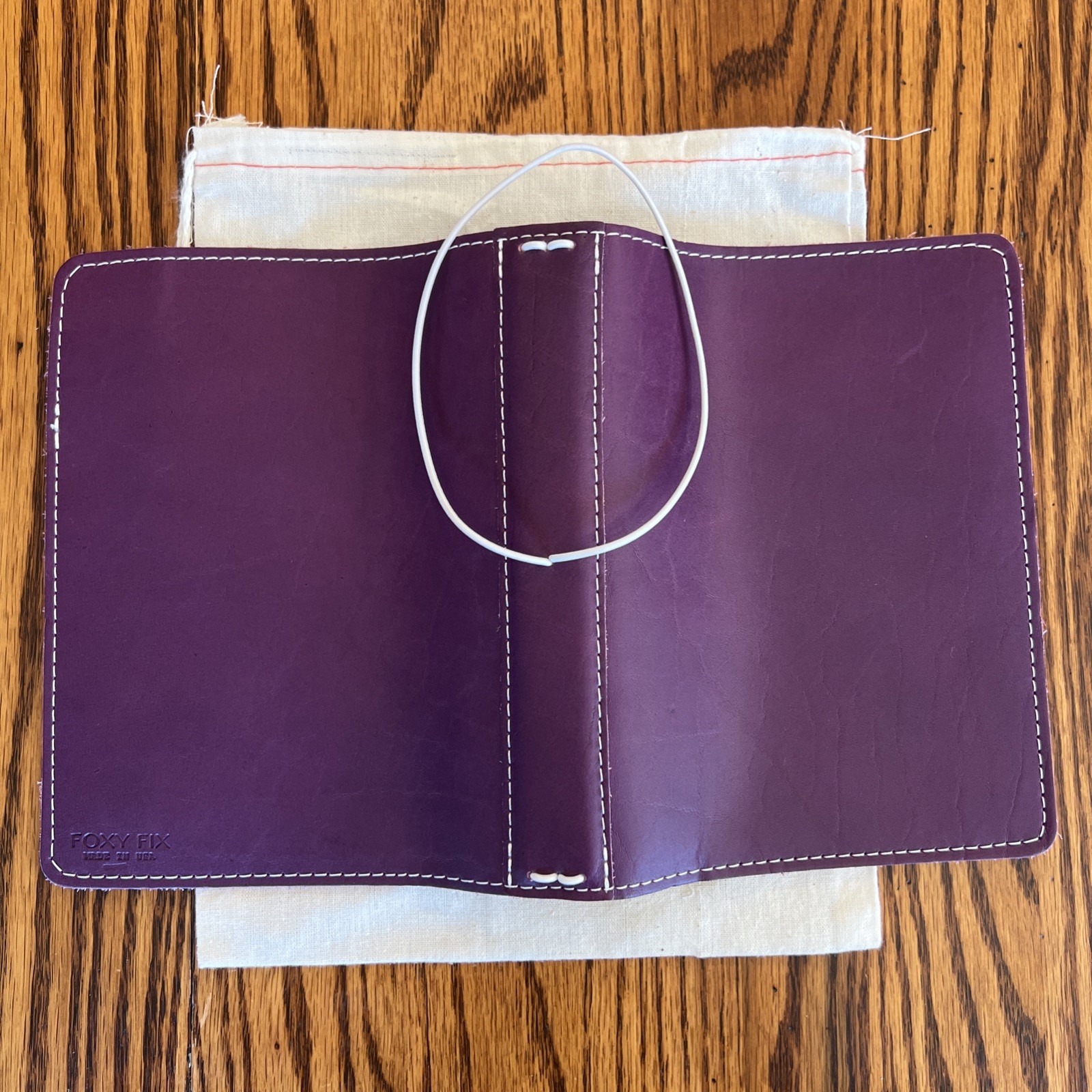 Foxy Fix No. 5 Leather Purple Travelers Notebook w/ Dust Bag RARE