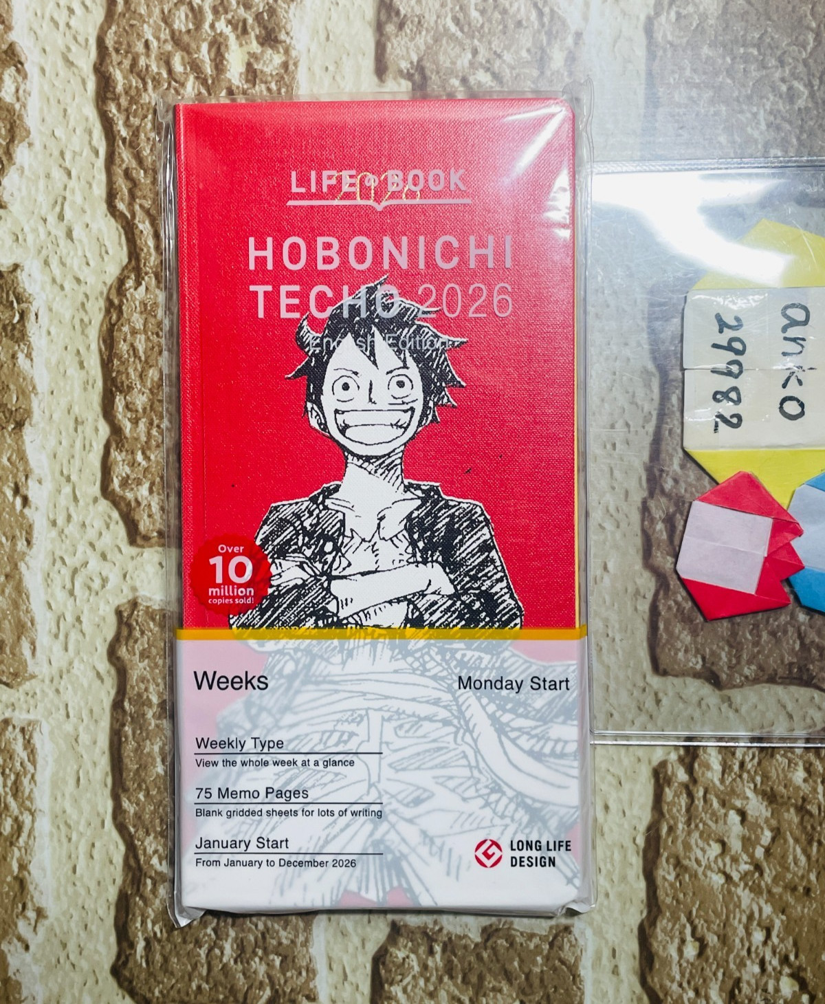 Hobonichi Techo Weeks 2026 January Start English ONE PIECE Luffy RED Planner