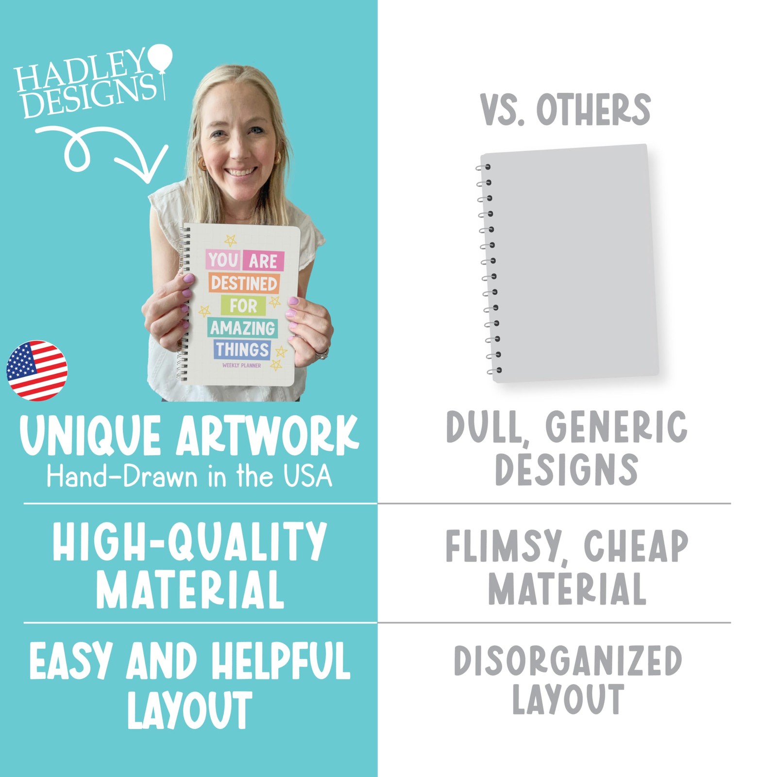 Undated Planner Weekly and Monthly – Spiral Undated Weekly Planner for & Adul…
