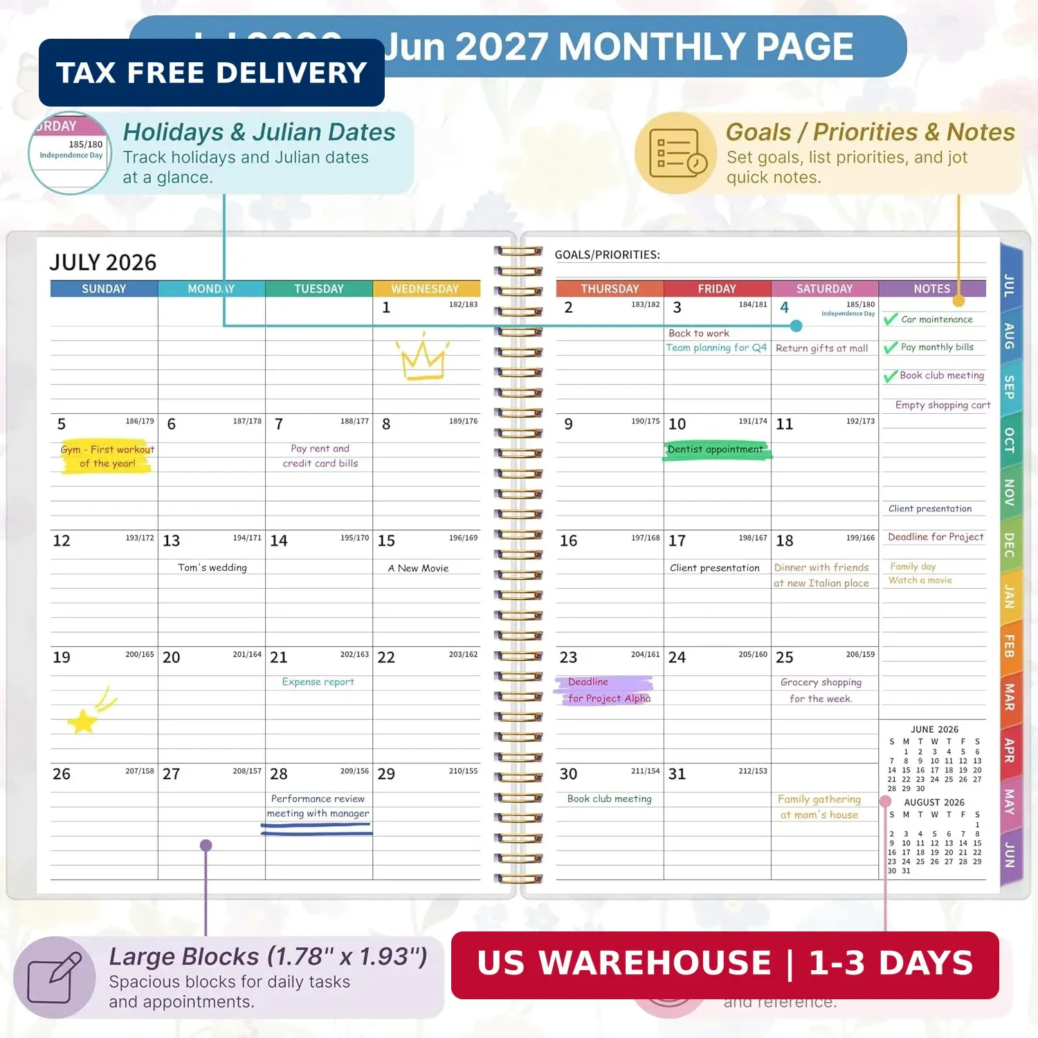 Teacher Planner 2026-2027, Teacher Planner for Academic Year, July 2026 – June 2