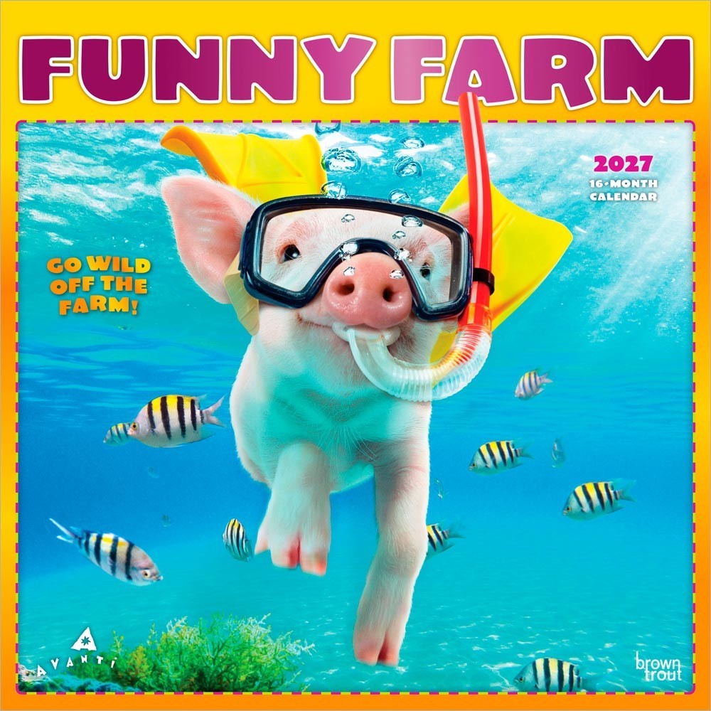 Avanti Funny Farm OFFICIAL | 2027 12×24″ (Hanging) Square Wall Calendar